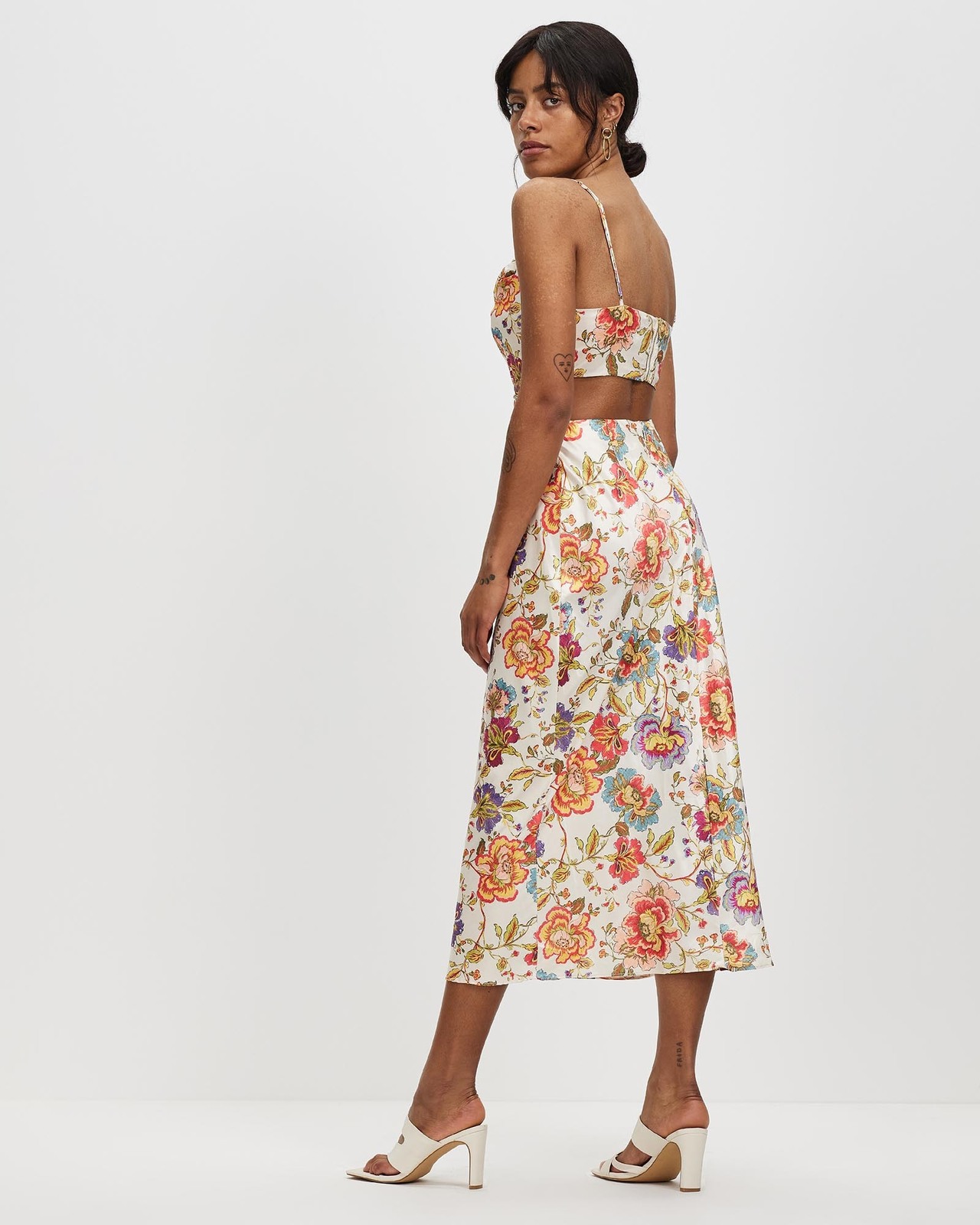knee length dresses for ladies Aje Fleur Midi Dress Collage Floral Size AU 10