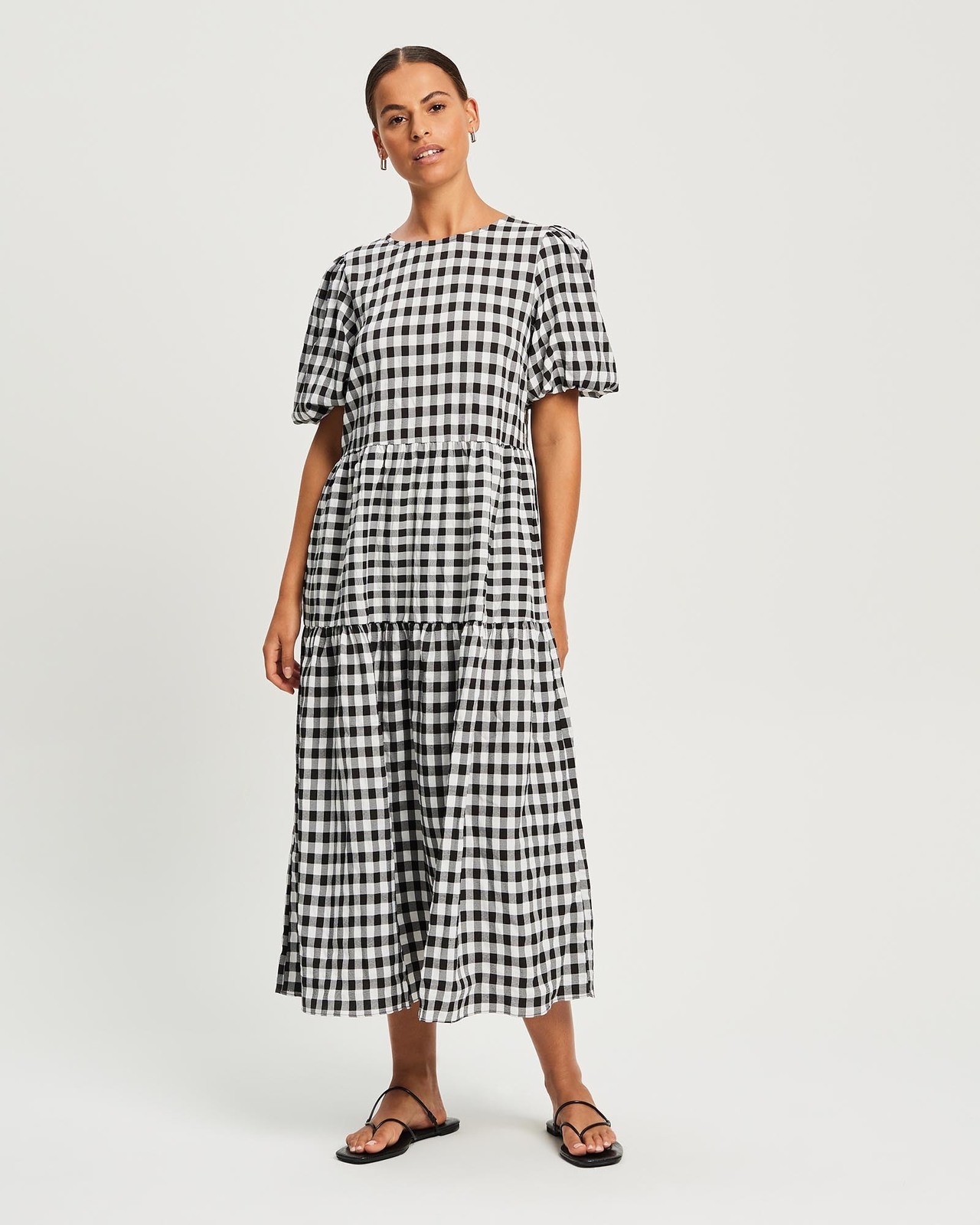 lettie midi dress Lettie Navy Poplin Plunge Neck Midi Dress