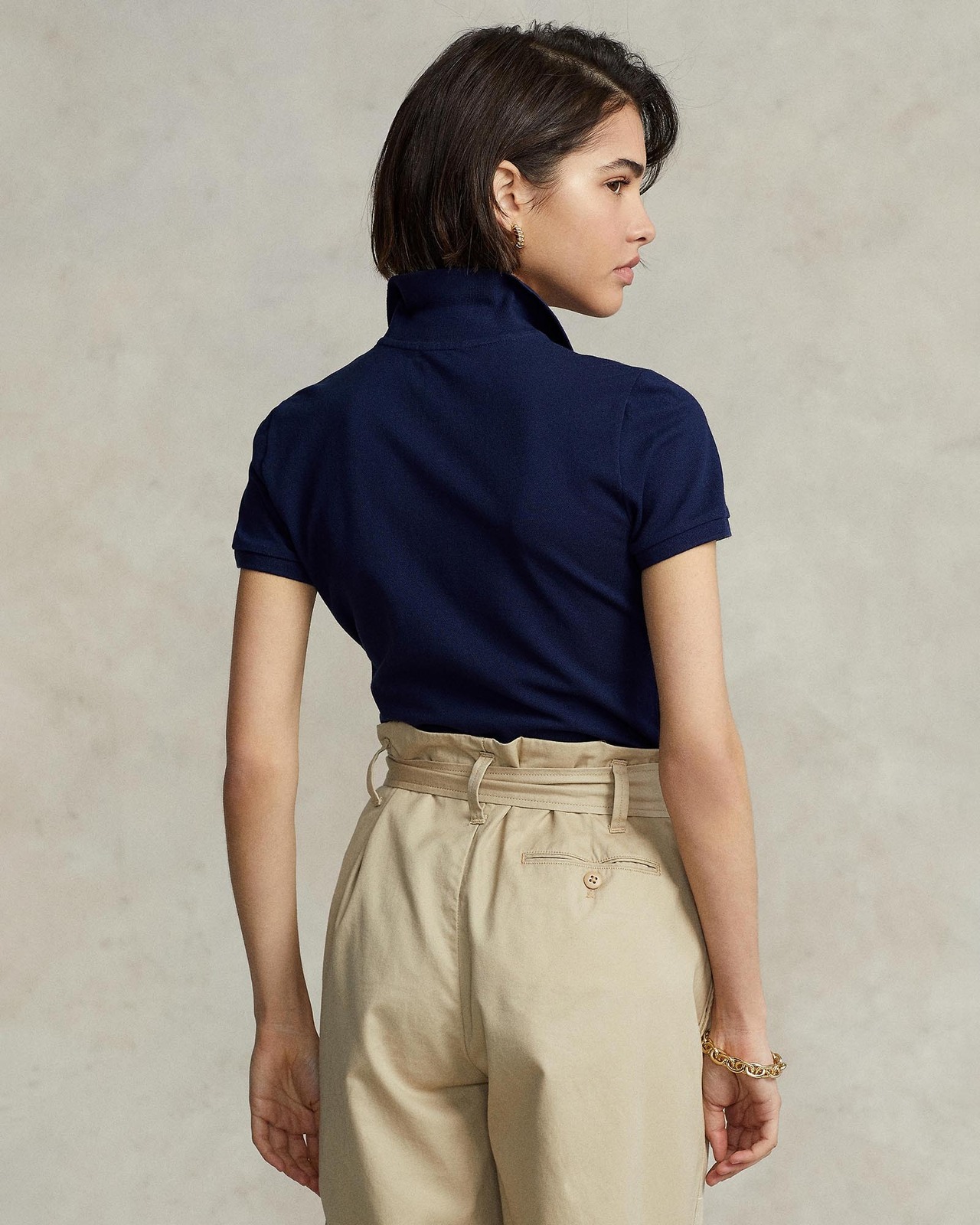 Skinny Fit Stretch Mesh Polo