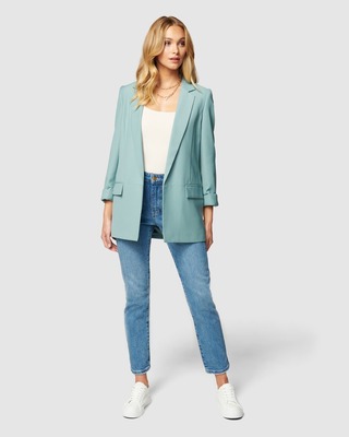 【WOOHWA】AVA. COLLARLESS BLAZER Z Supply Ava Textured Blazer