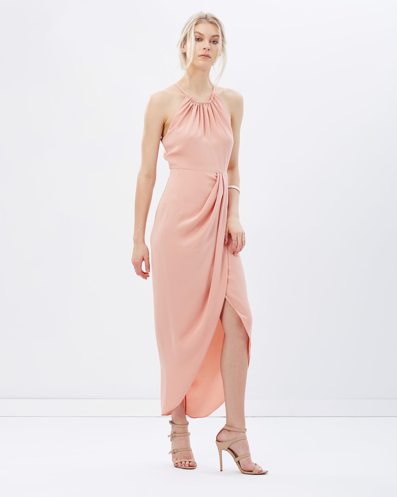 Core High-Neck Ruched Dress Size 6