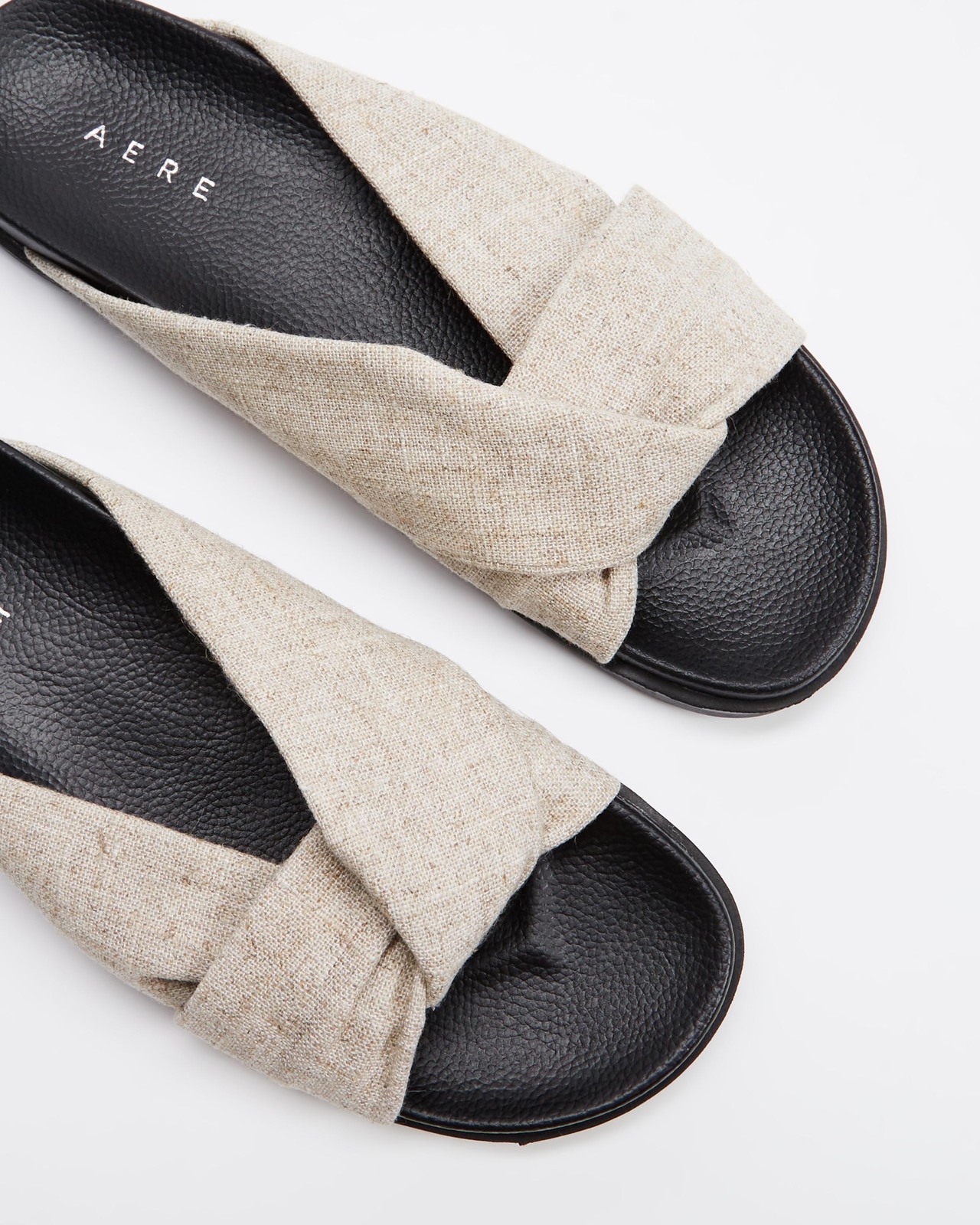 AERE Linen Knotted Slides AirRobe