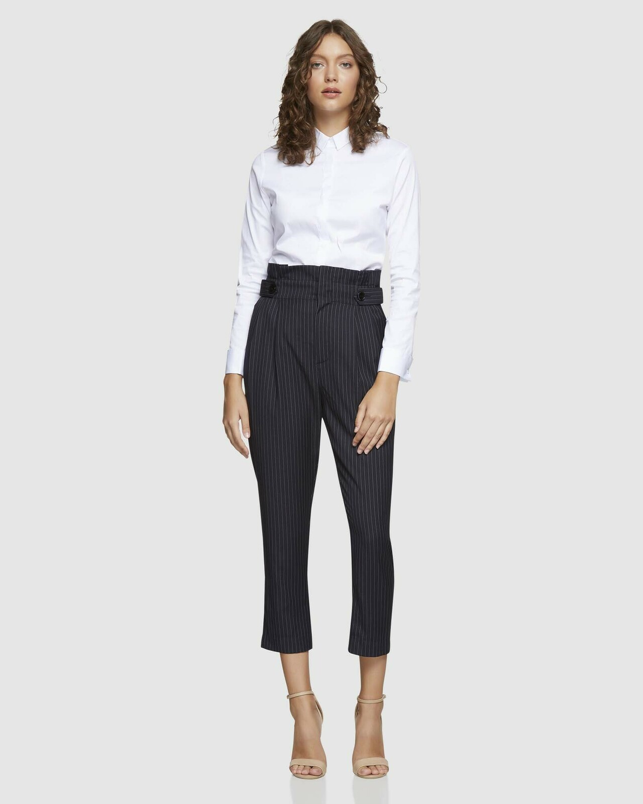 Oxford Evie Pinstripe Paperbag Pants AirRobe