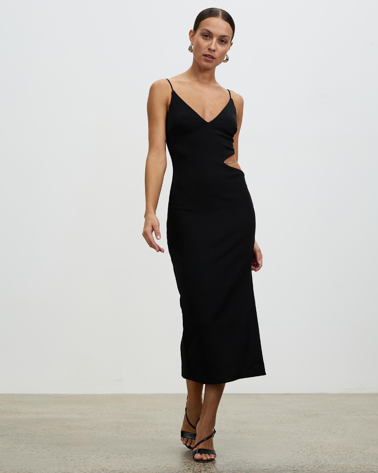 knee length dresses for ladies Ryder Printed Midi Dress – KAZO main image 0