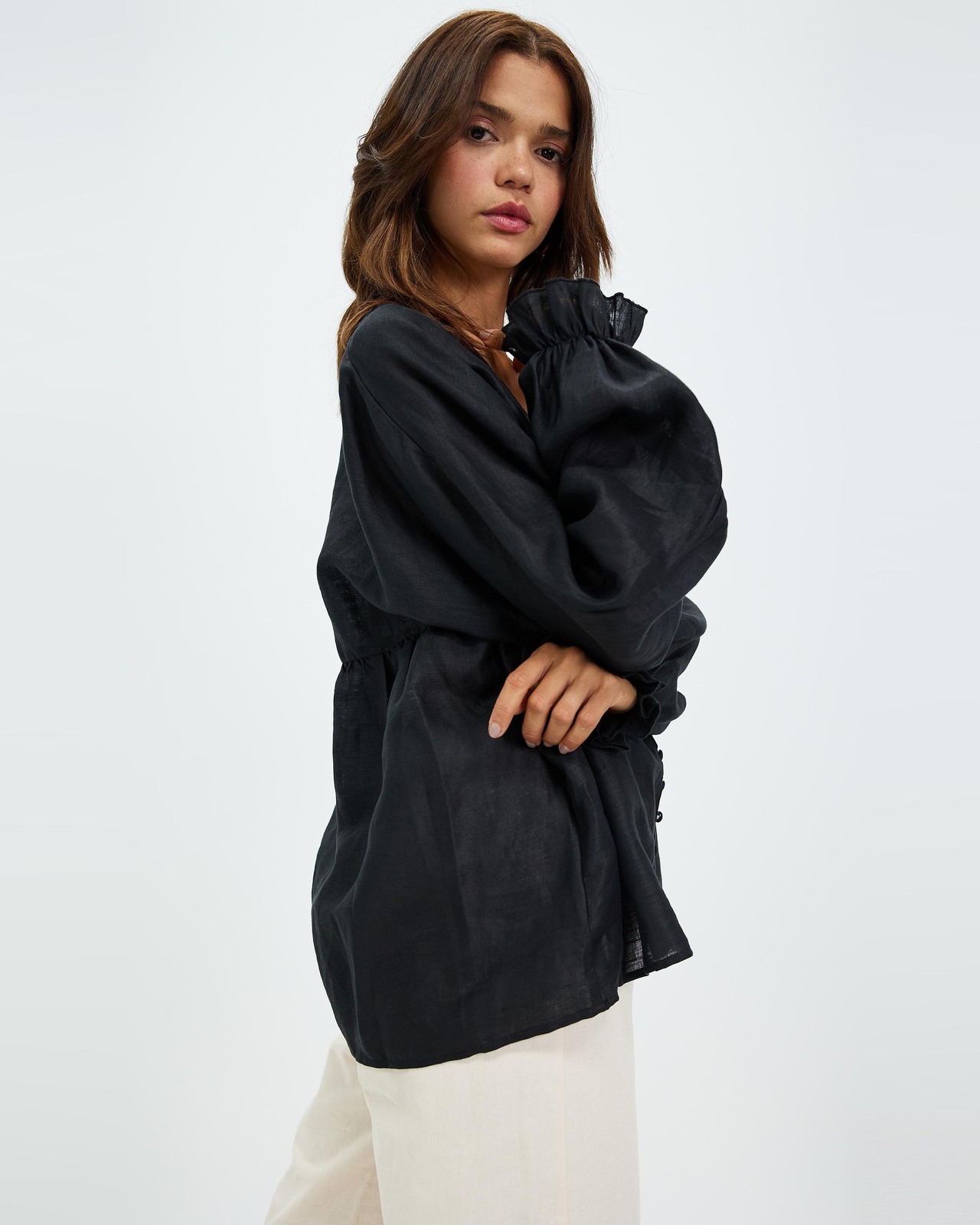 Relaxed Linen Smock Top