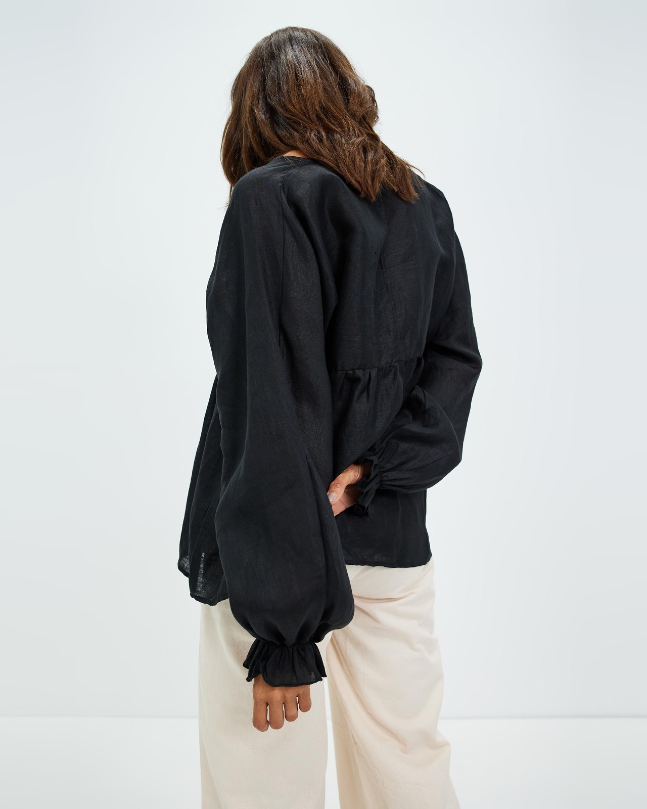 Relaxed Linen Smock Top
