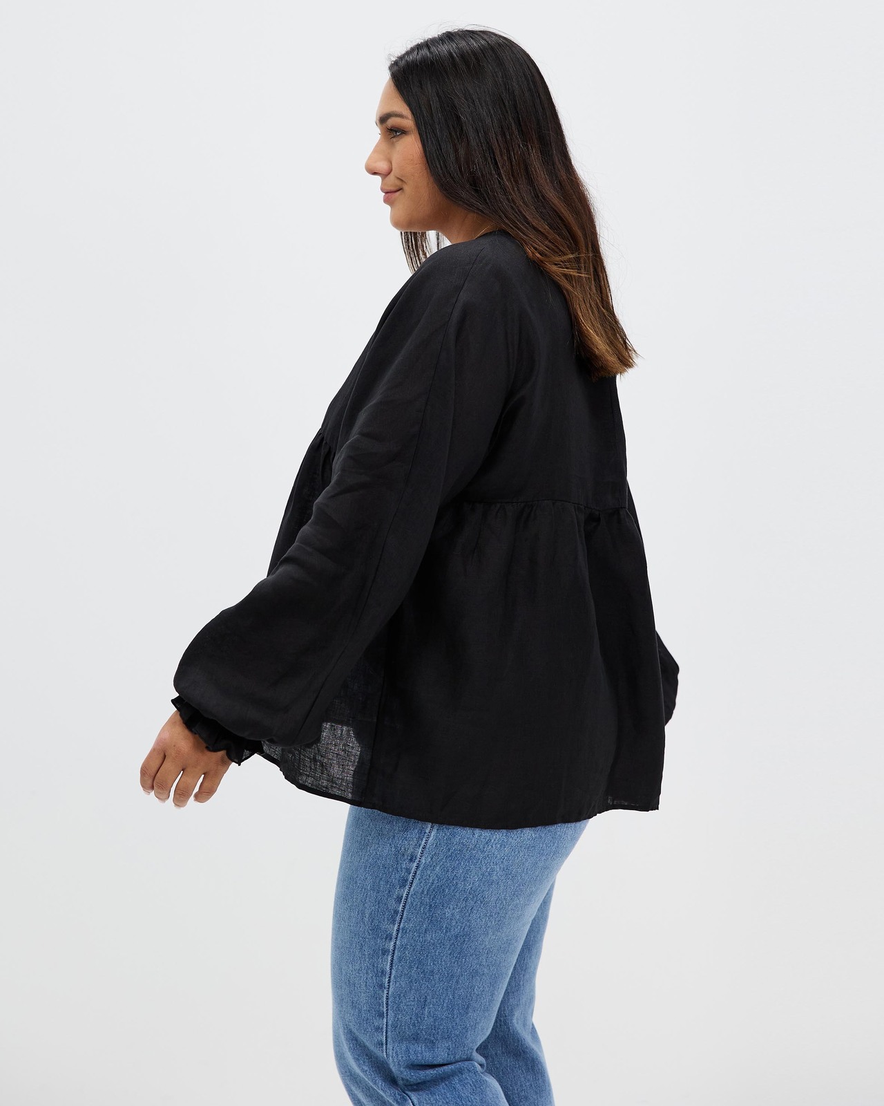 Relaxed Linen Smock Top