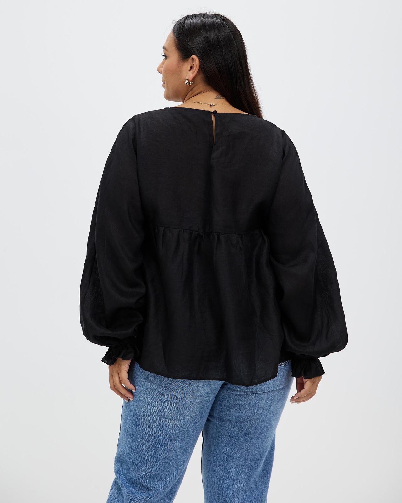 Relaxed Linen Smock Top
