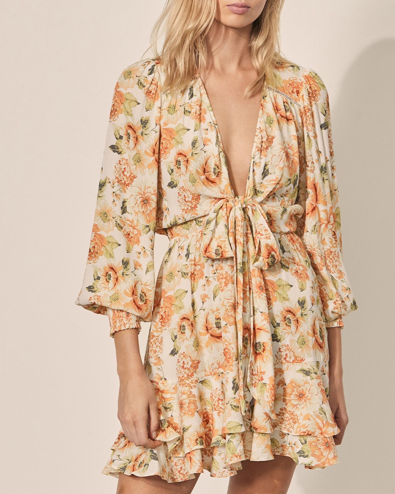 Kivari Everly Tie Front Mini Dress - AirRobe