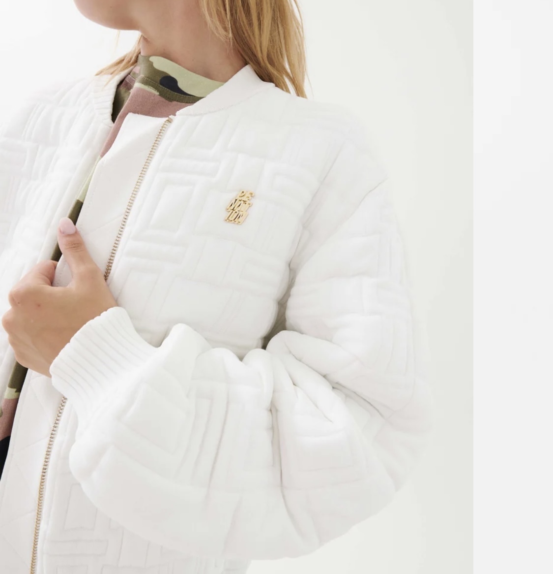 BALLER KNIT JACKET IN WHITE