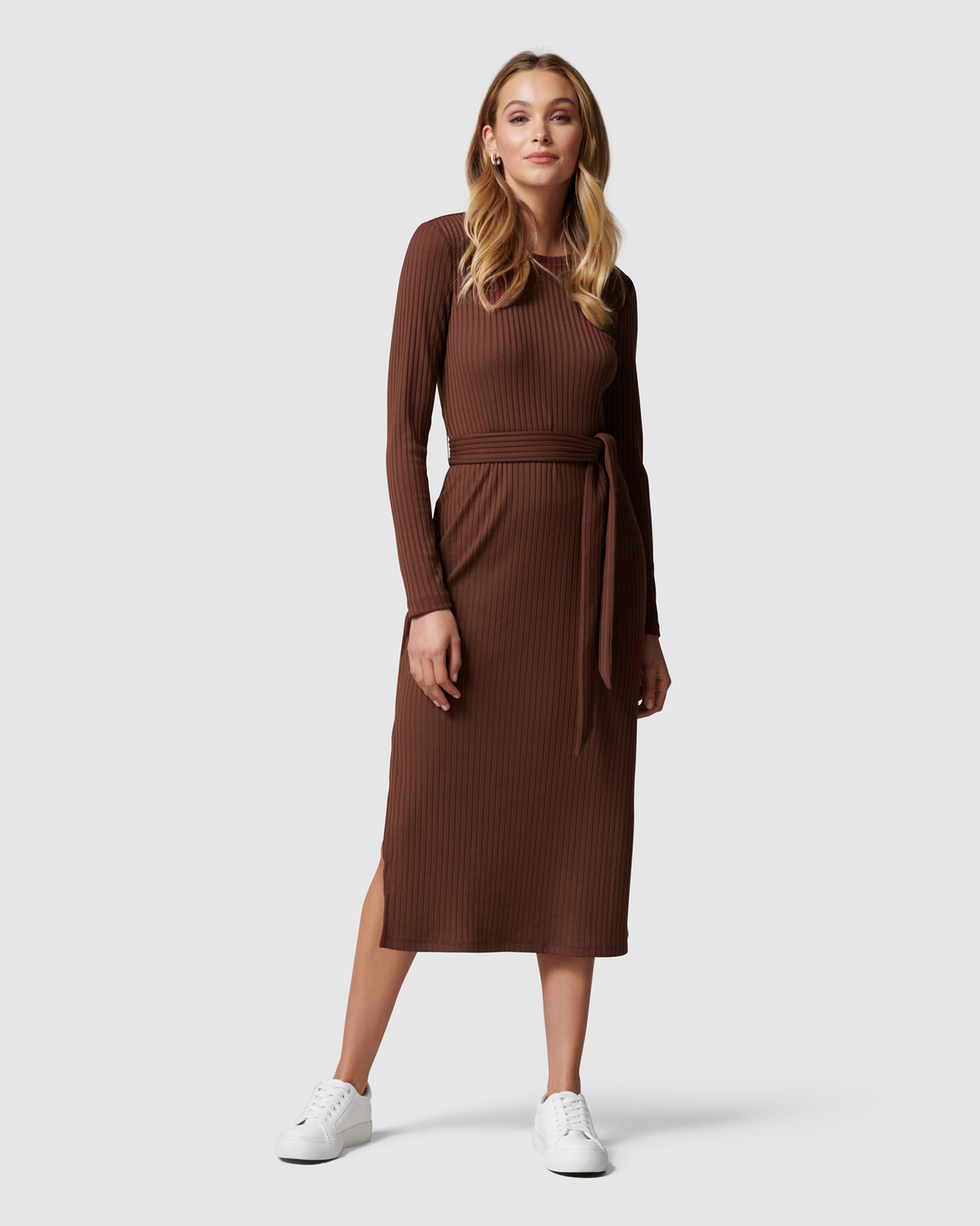 Forever New Scarlett Tie Rib Midi Dress AirRobe
