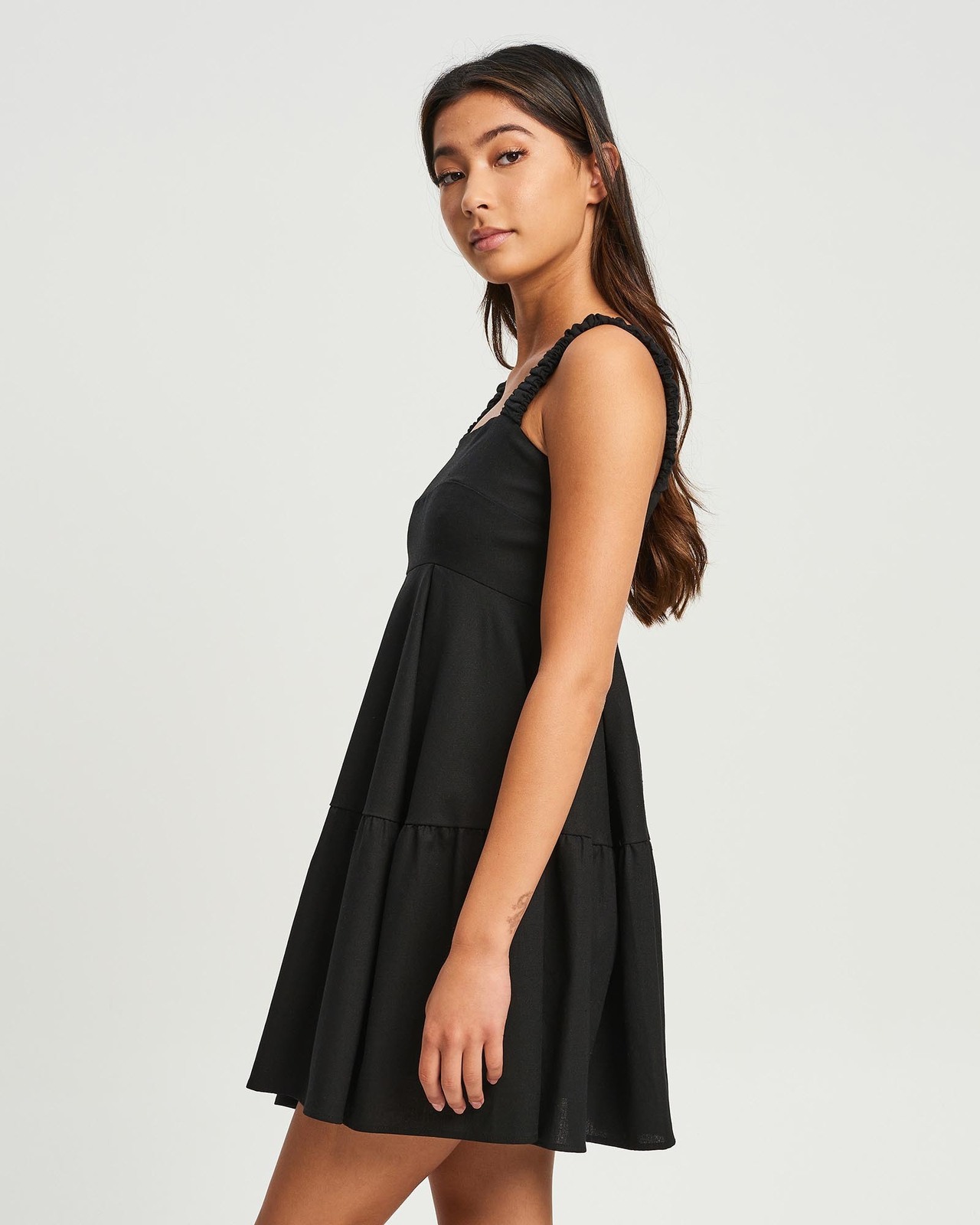 mini silk dresses for women Harmony Satin Ruched Mini Dress • Shop American Threads Women's Trendy Online Boutique White / M / No returns/exchanges