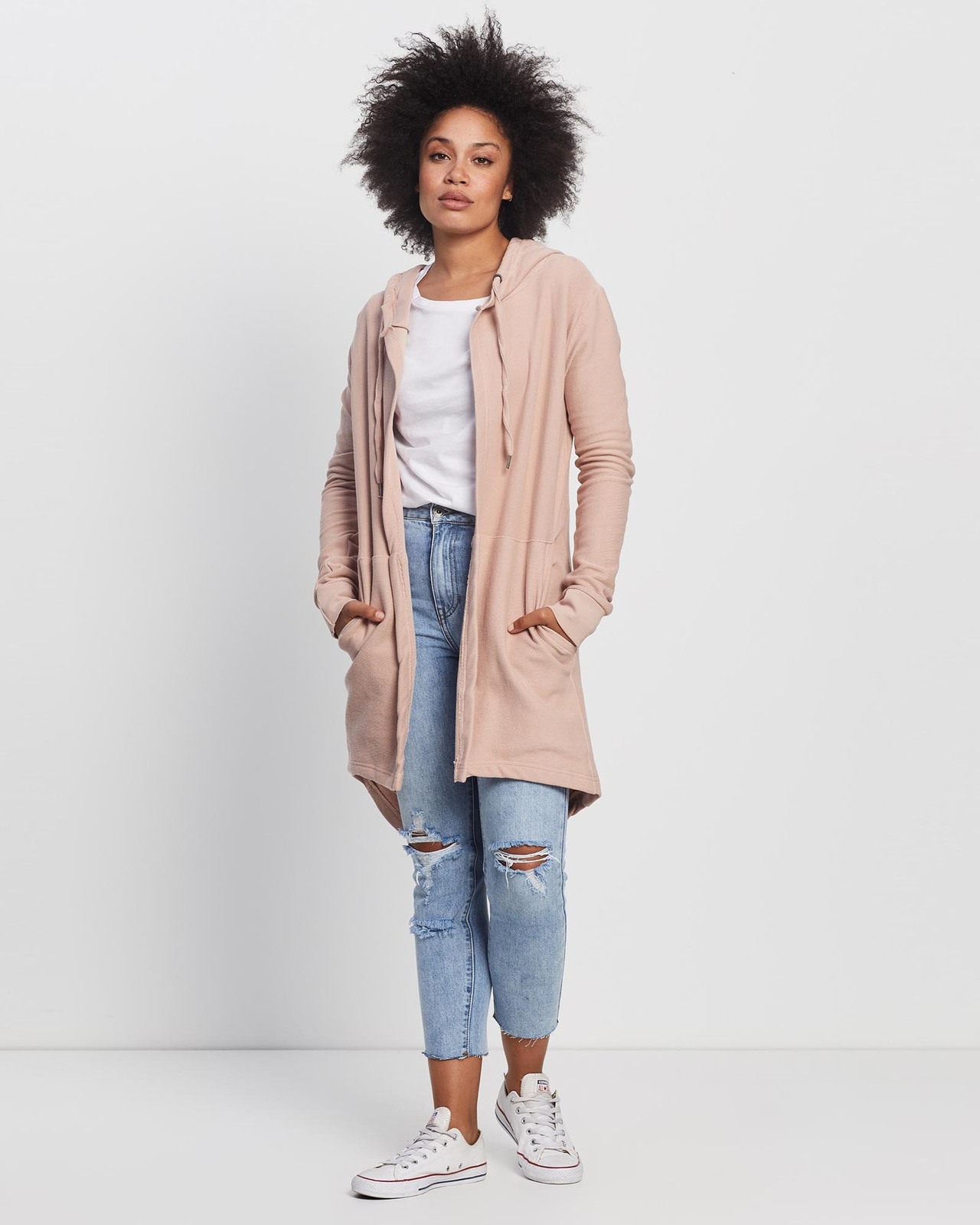 Textured Hooded Cardi - AirRobe