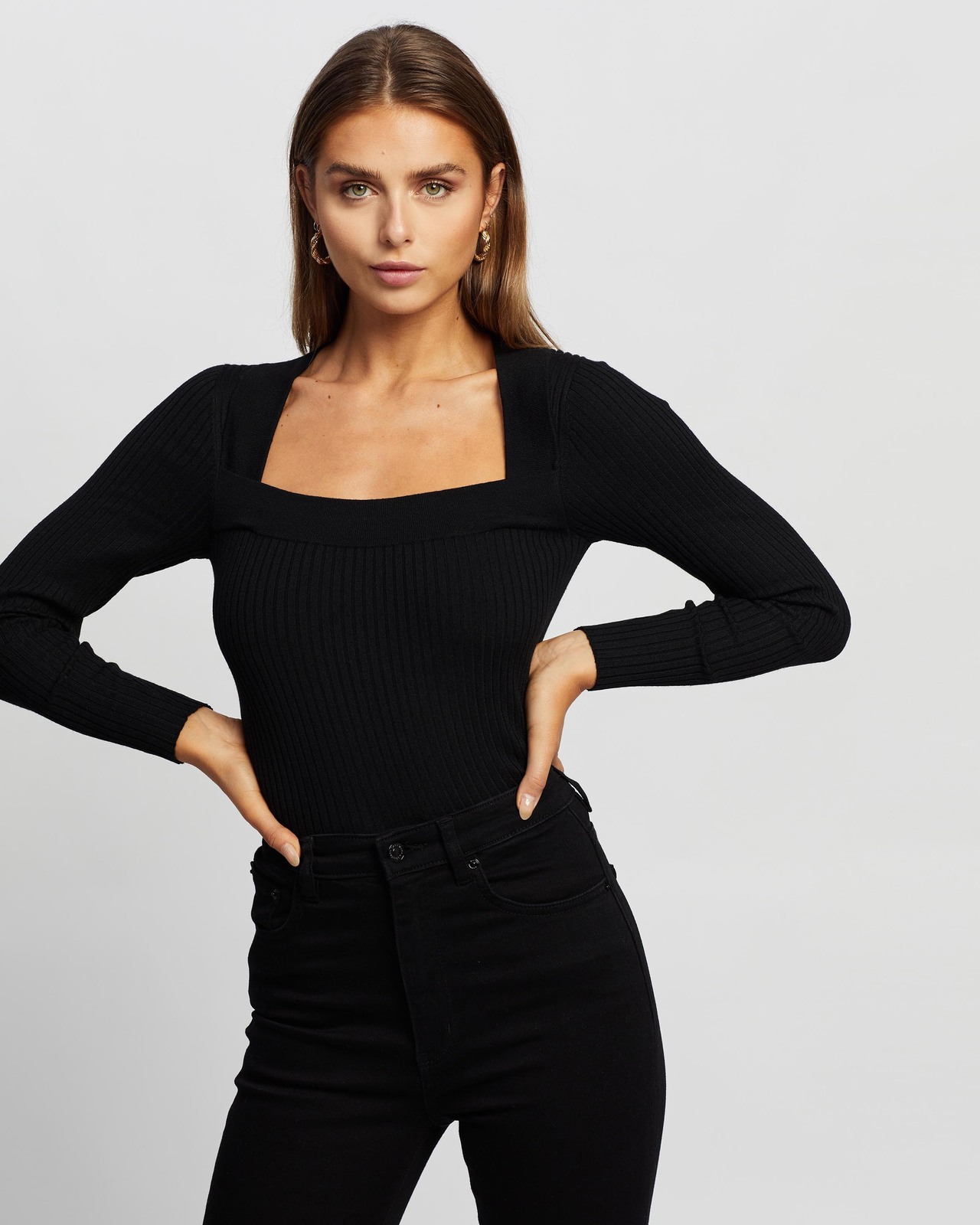 Quinn Square Neck Knit Top