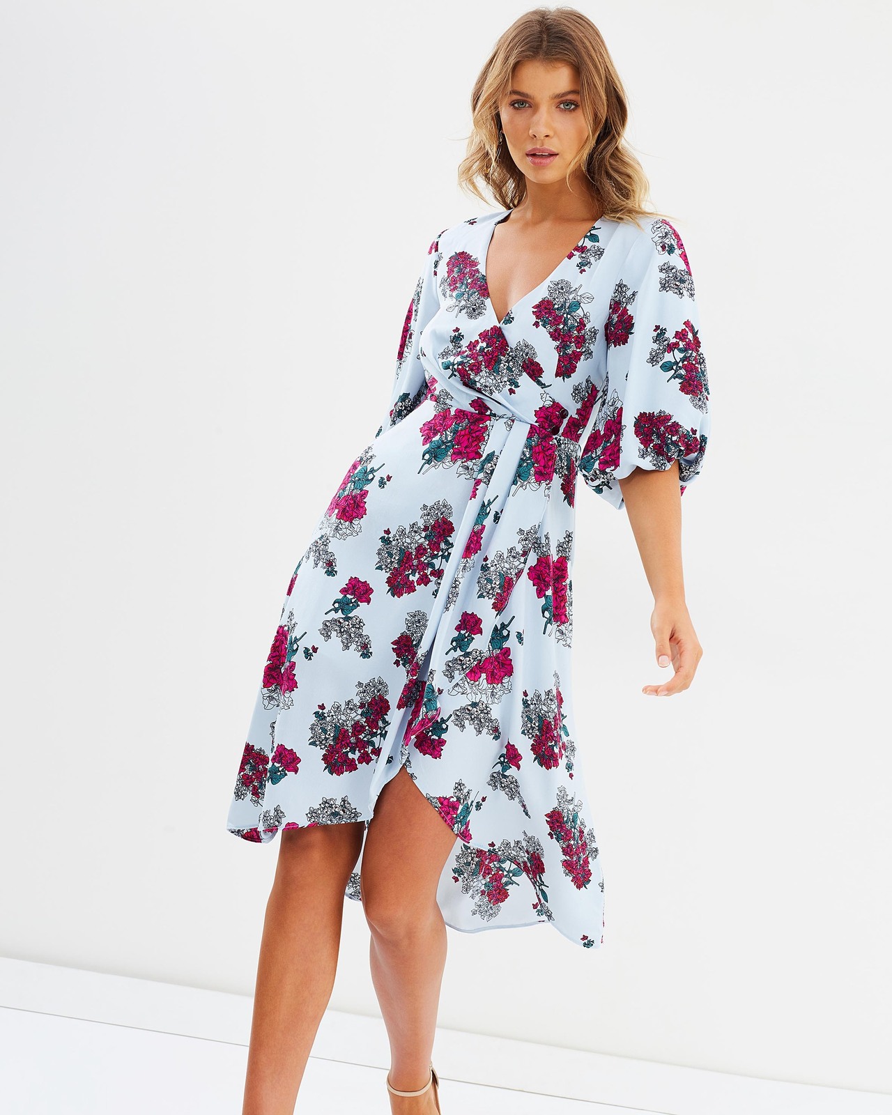Perla Wrap Midi Dress