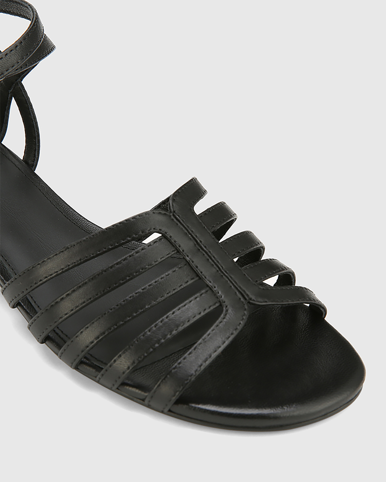 Bastille Leather Open Toe Flat Sandals