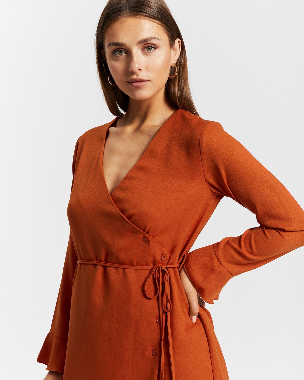 Nola Long Sleeve Wrap Dress