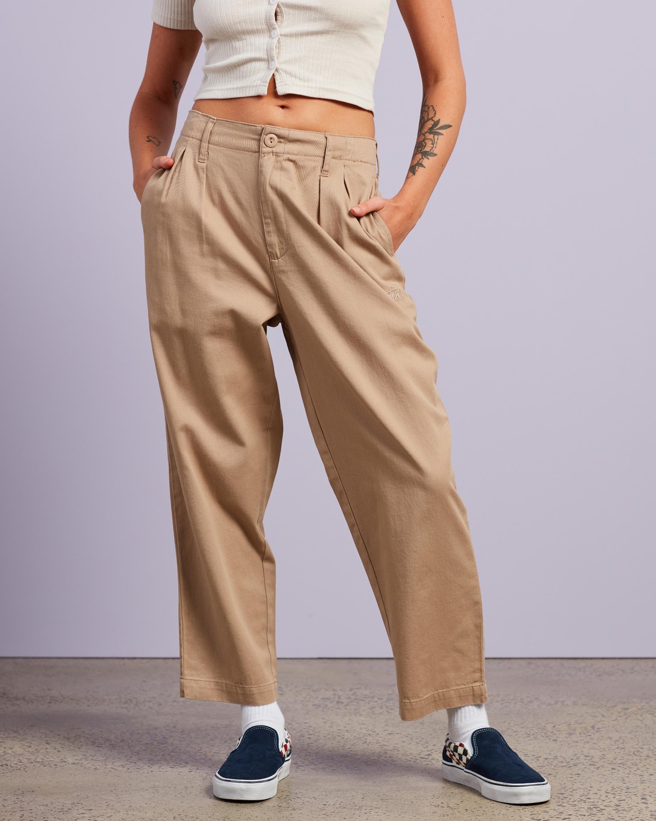 Harlan Cropped Pleat Pants