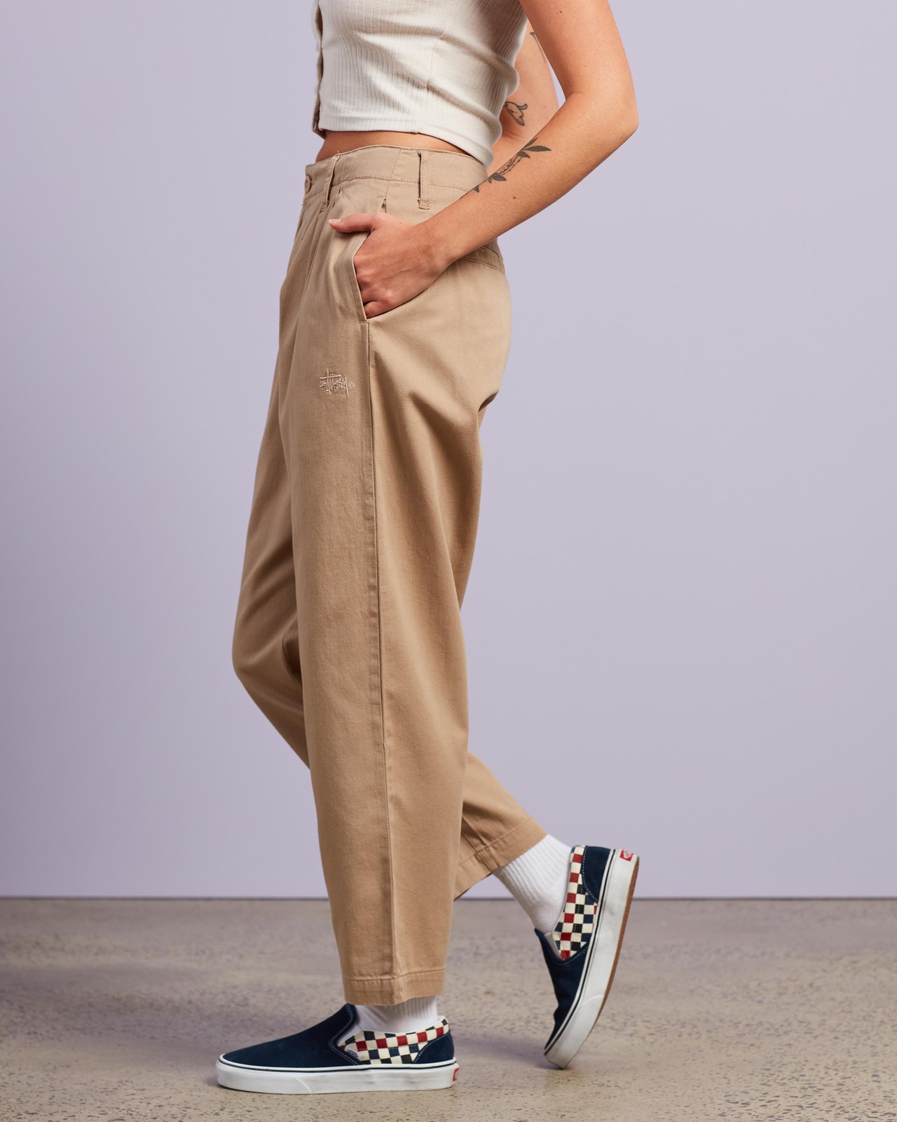 Harlan Cropped Pleat Pants