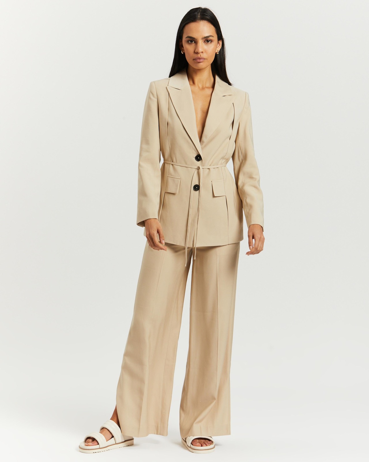 AERE Tie Waist Blazer - AirRobe