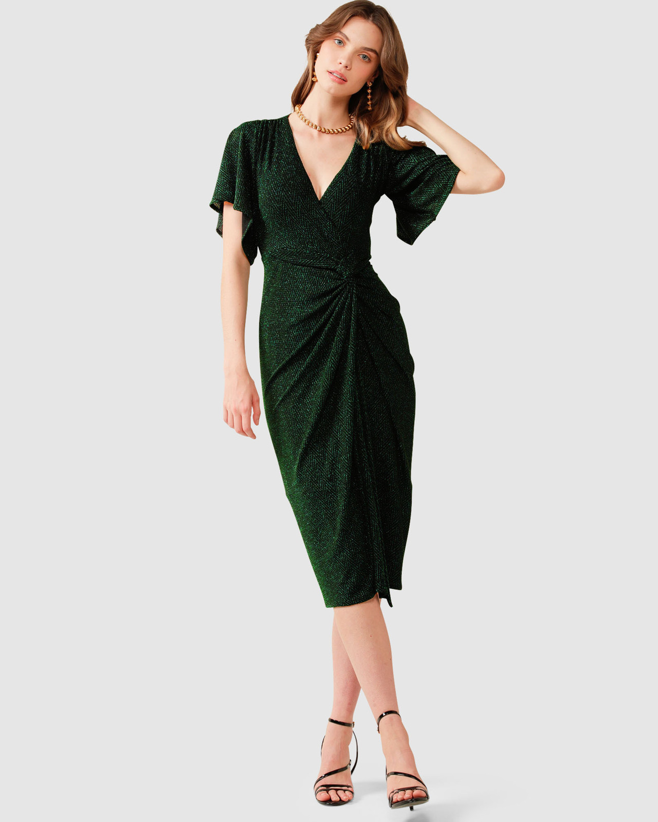 sacha drake green dress Sacha Drake Women's Maxi Dresses Green Wrap Women's Fashion – birdsnest main image 0