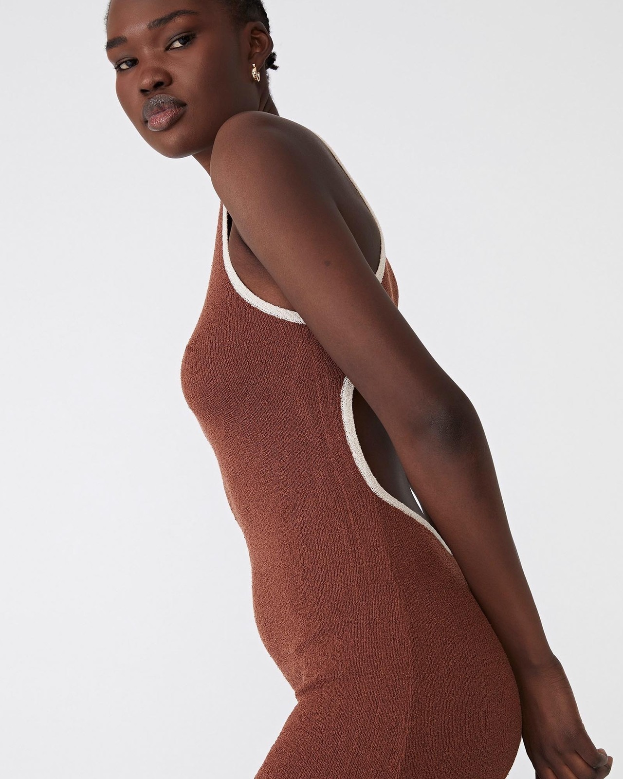Aiken Open Back Tipping Midi Dress