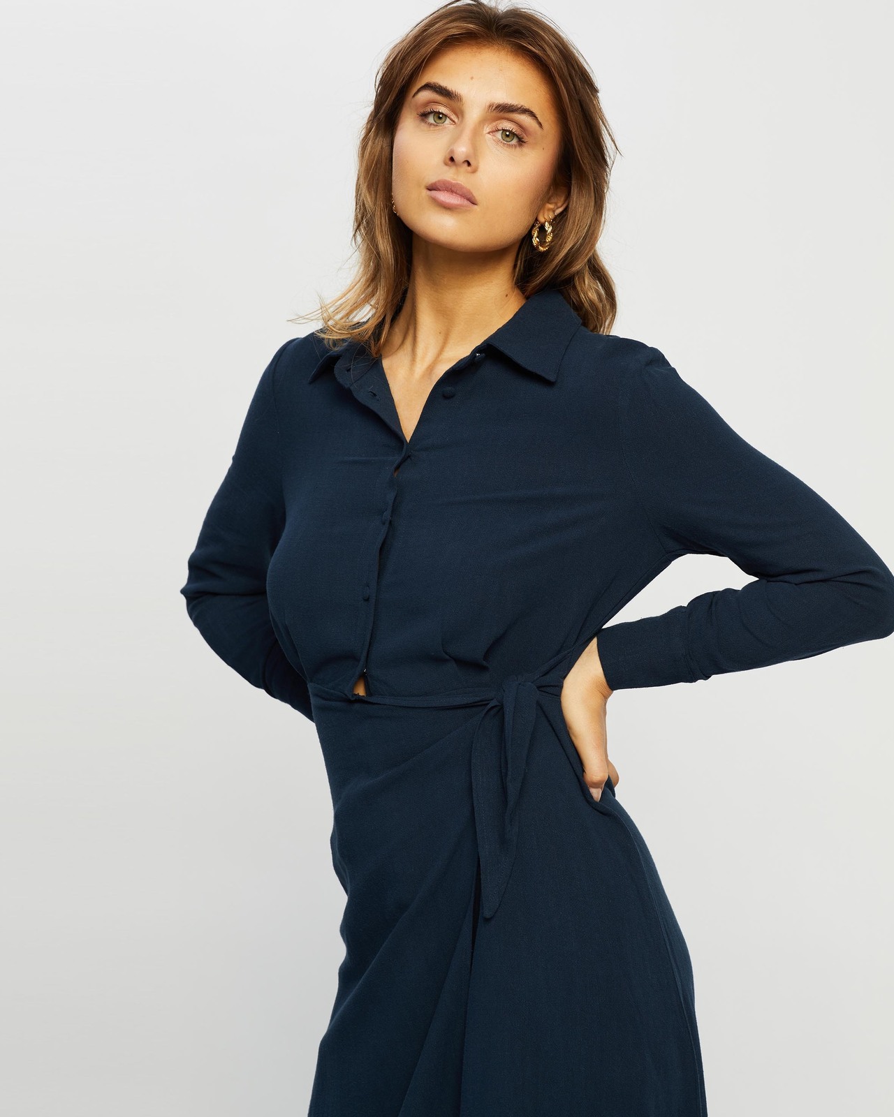 Harlow Linen Blend Midi Dress