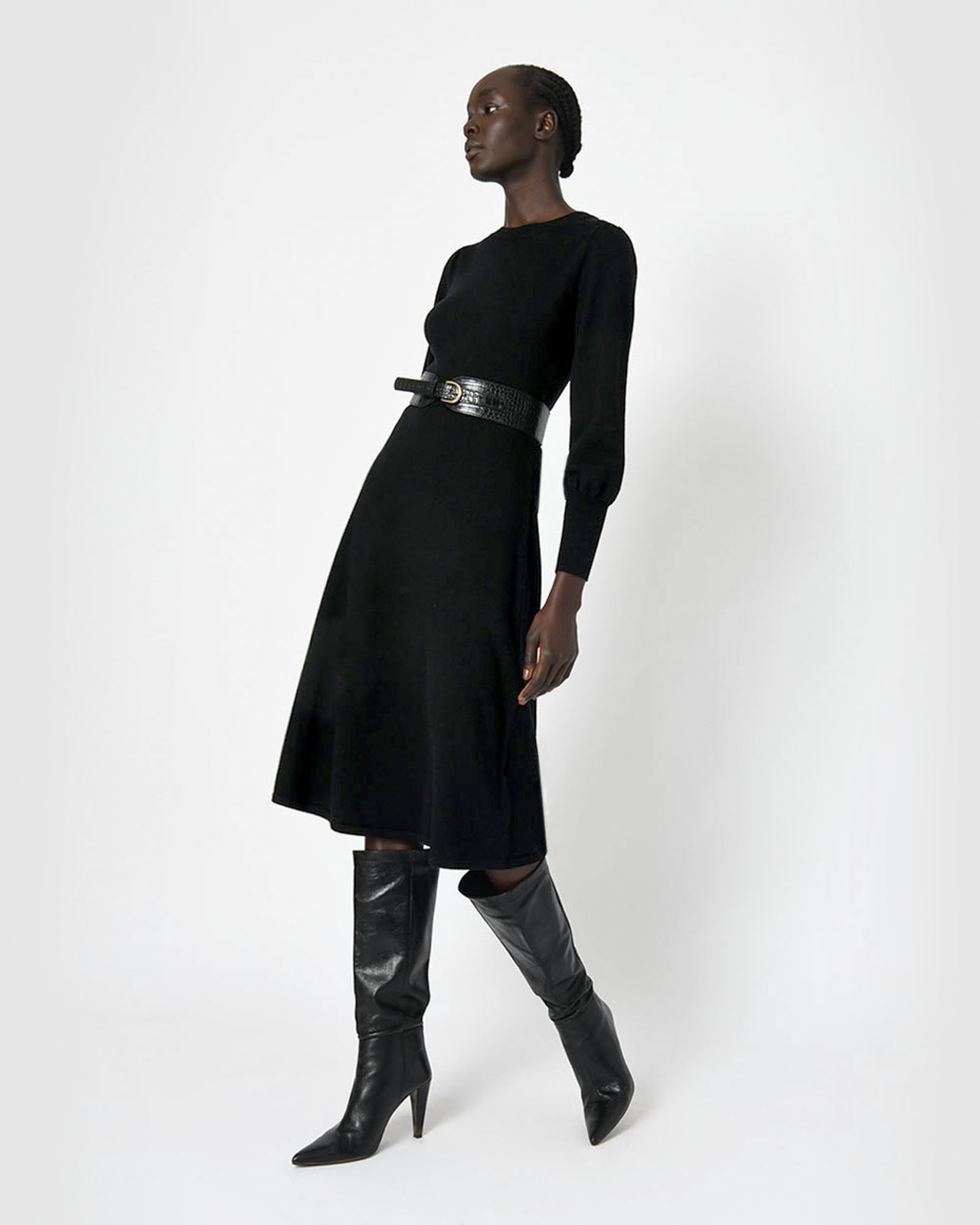 Forcast Giulianna Balloon Sleeve Knit Dress - AirRobe
