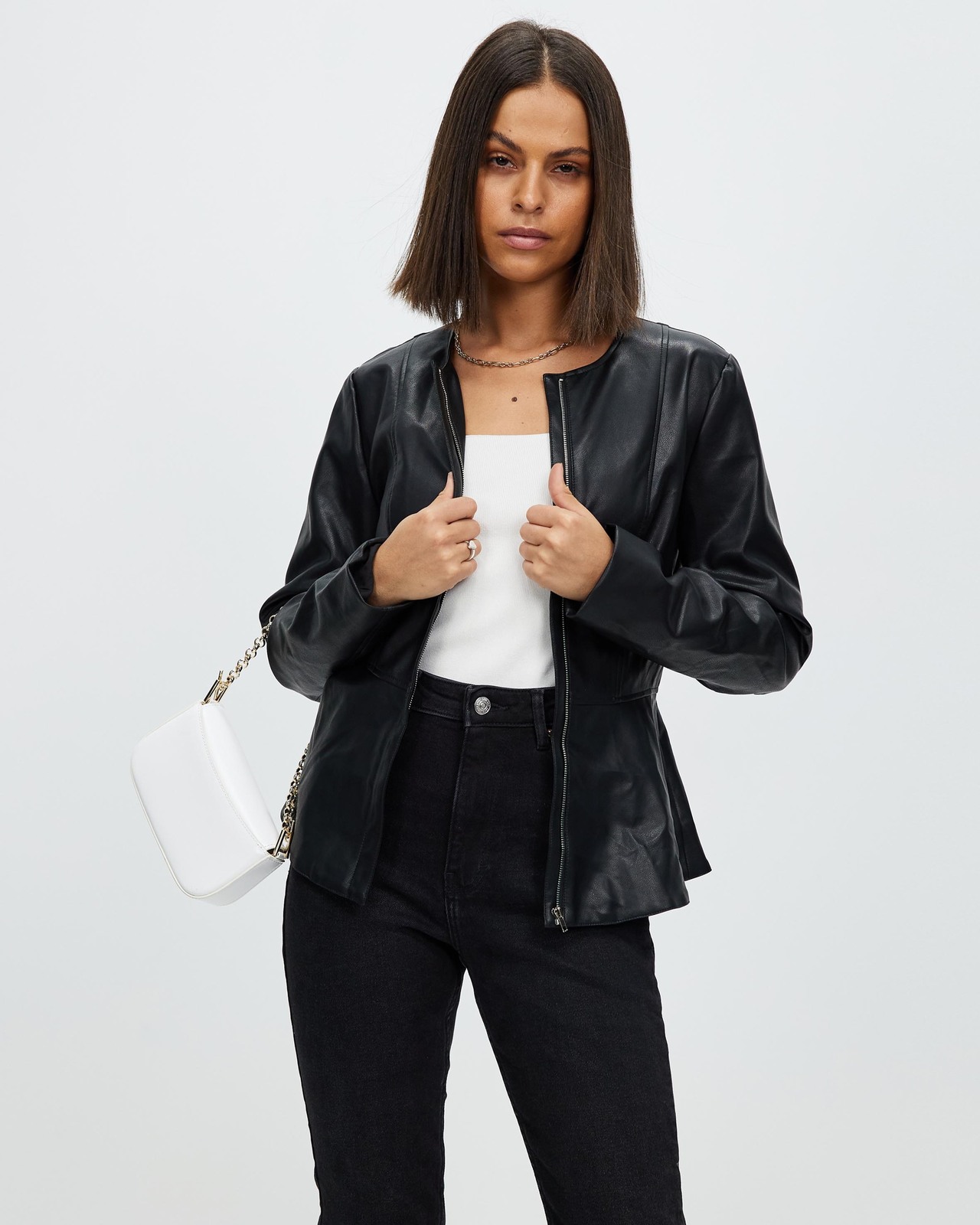 Troye Faux Leather Jacket
