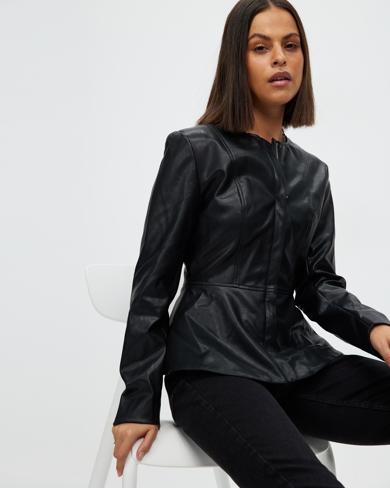 Troye Faux Leather Jacket