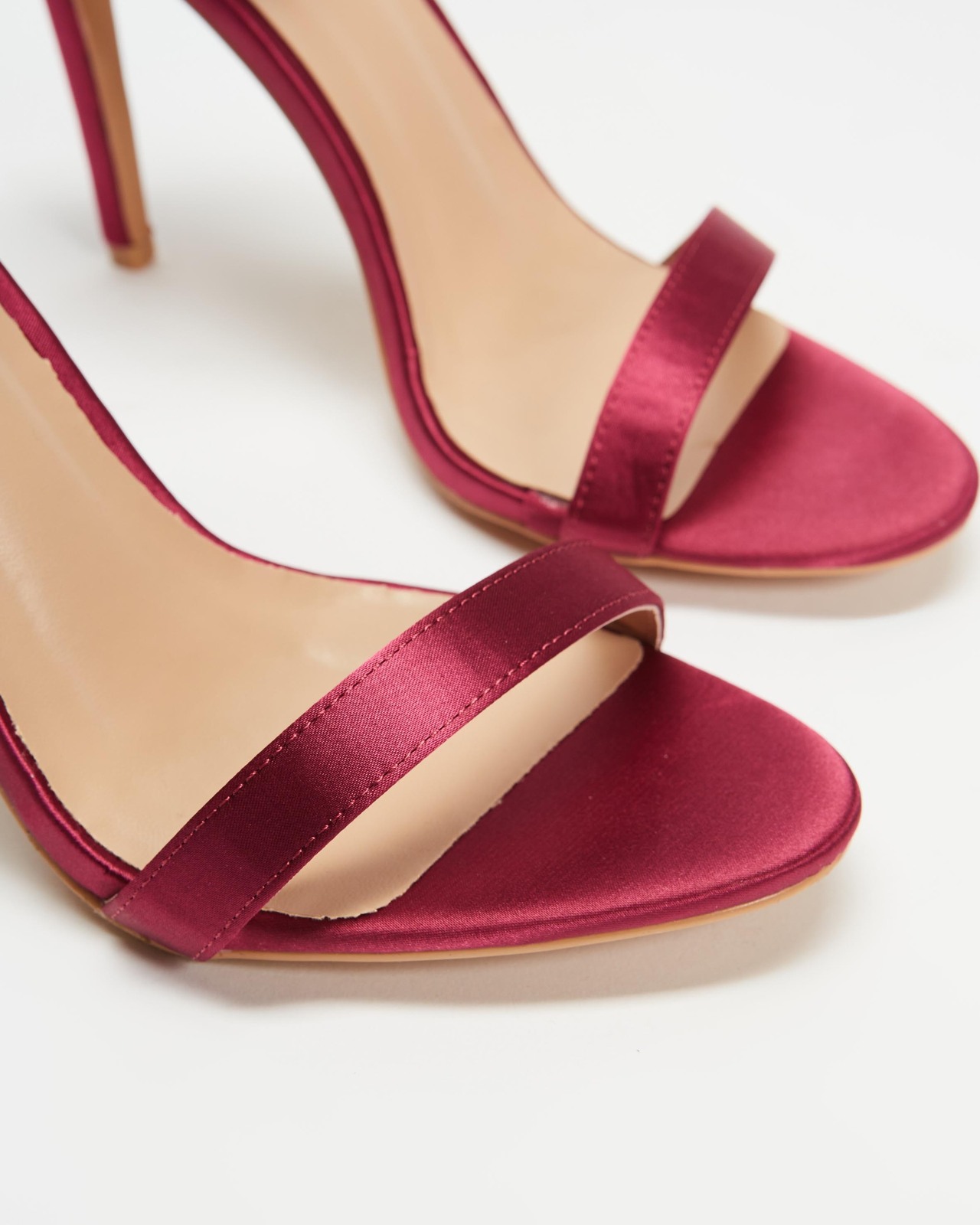 Embellished Satin Stiletto Strappy Heels