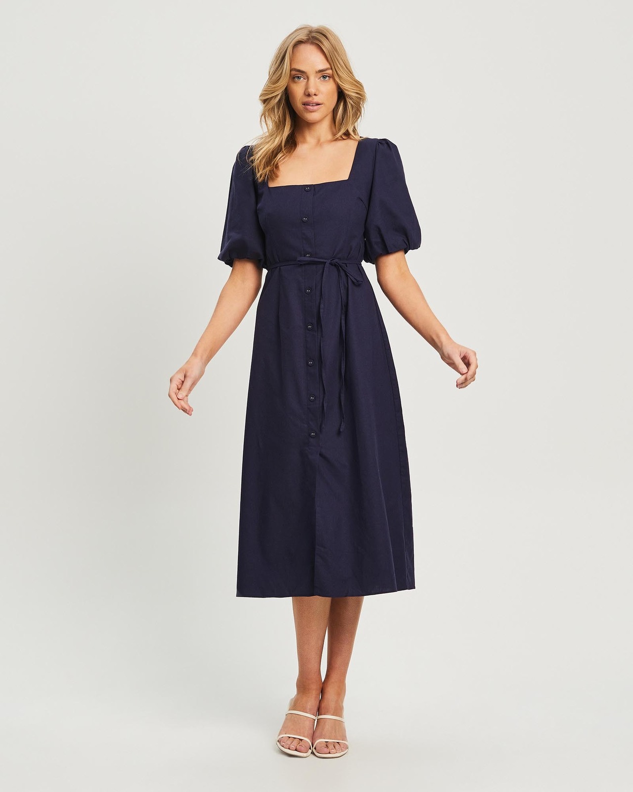 white polka dot dress midi Notebook Polkadot Midi Dress