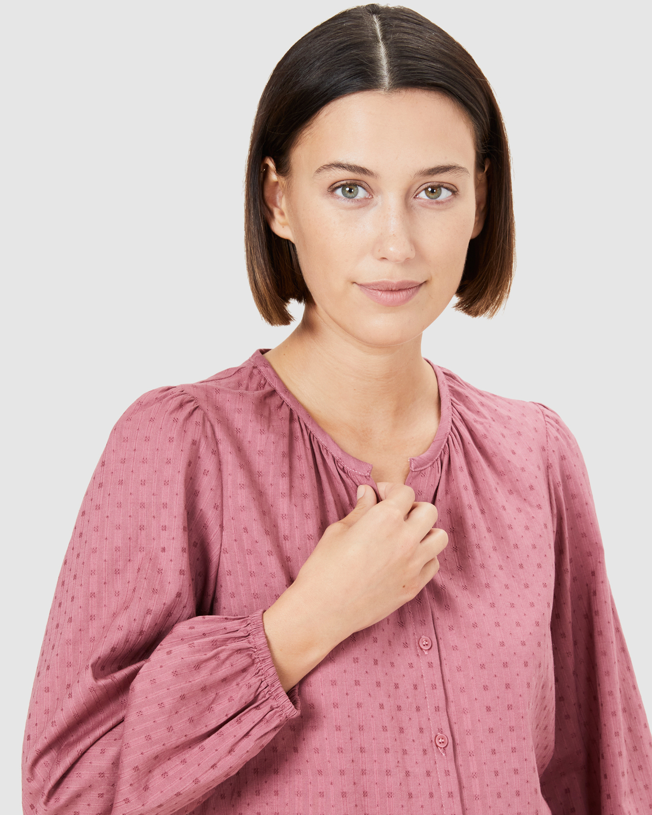 Cotton Jacquard Blouse