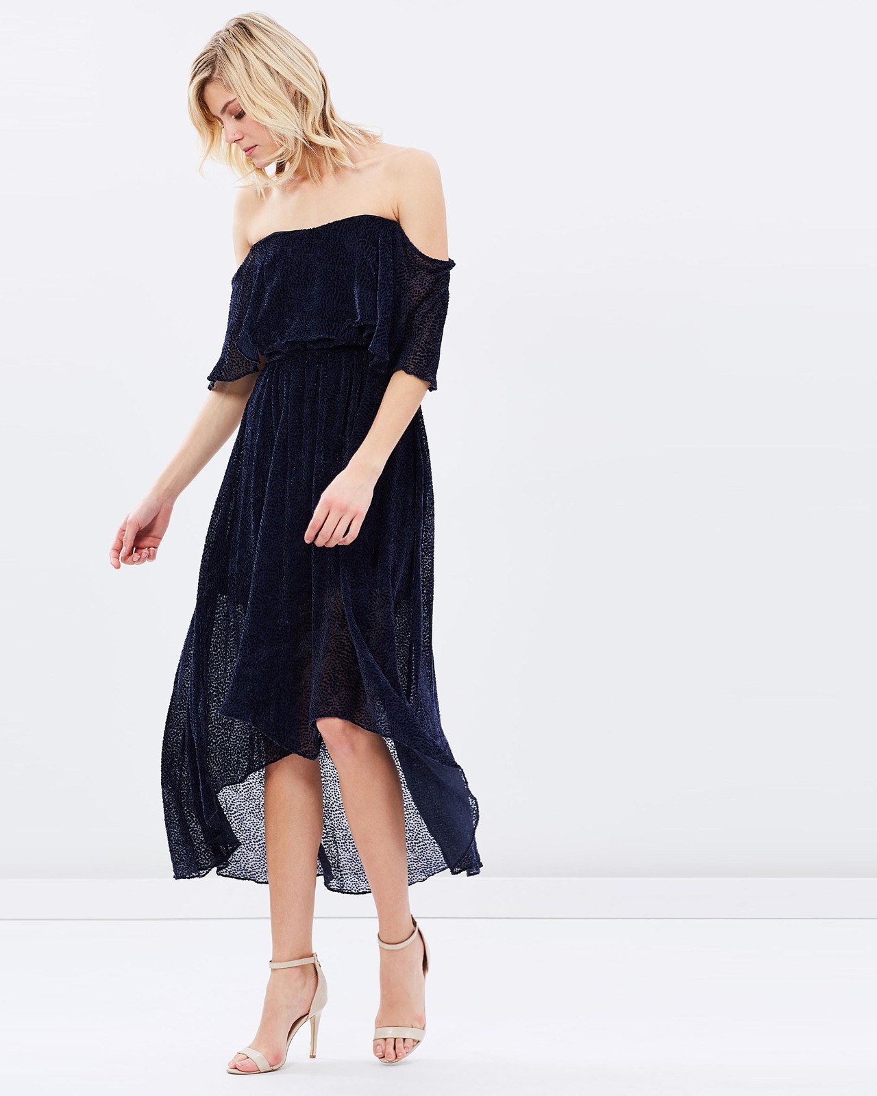 Saki Drape Off-Shoulder Dress