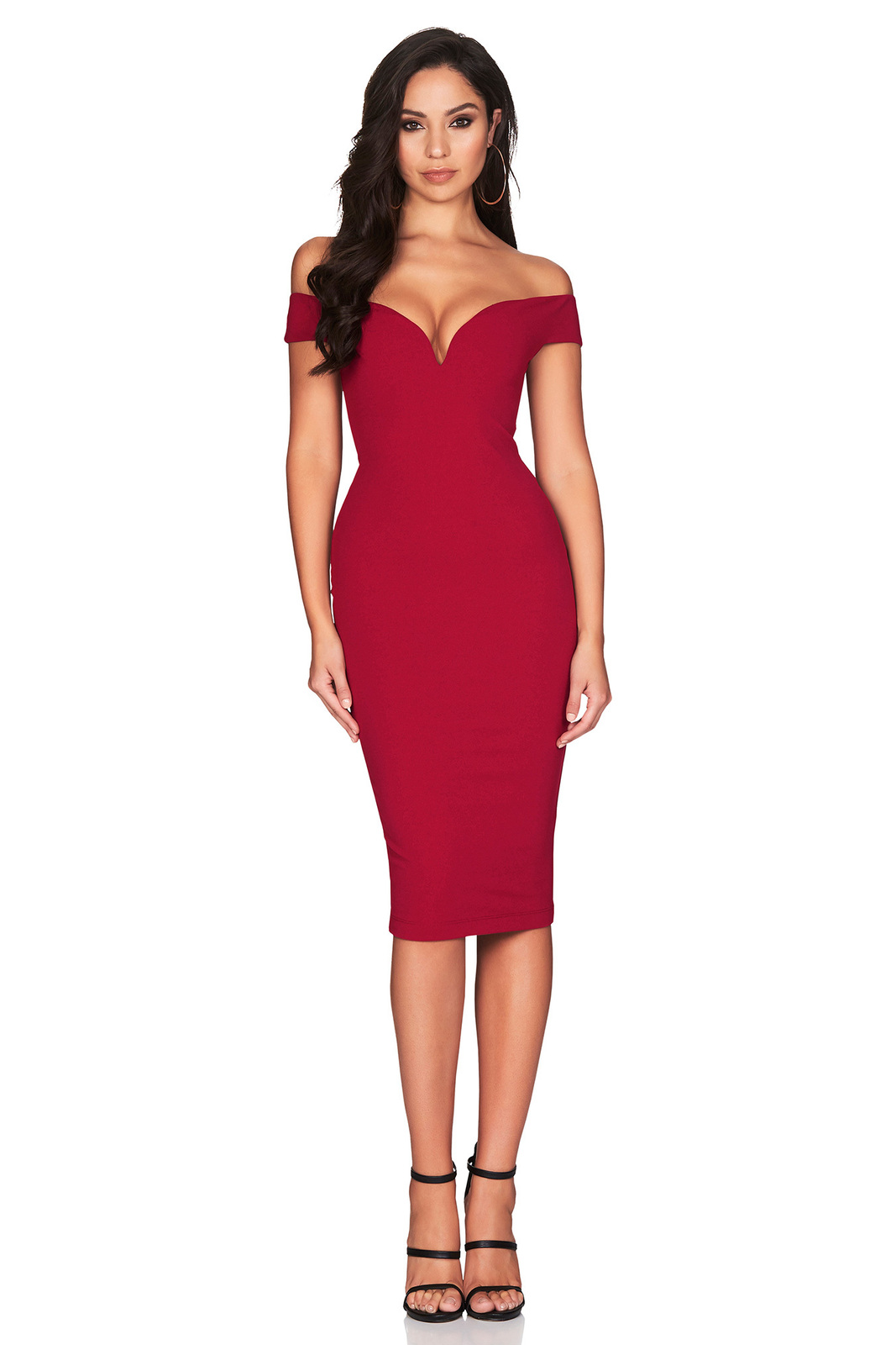 Elena midi bodycon dress in Ruby size Small