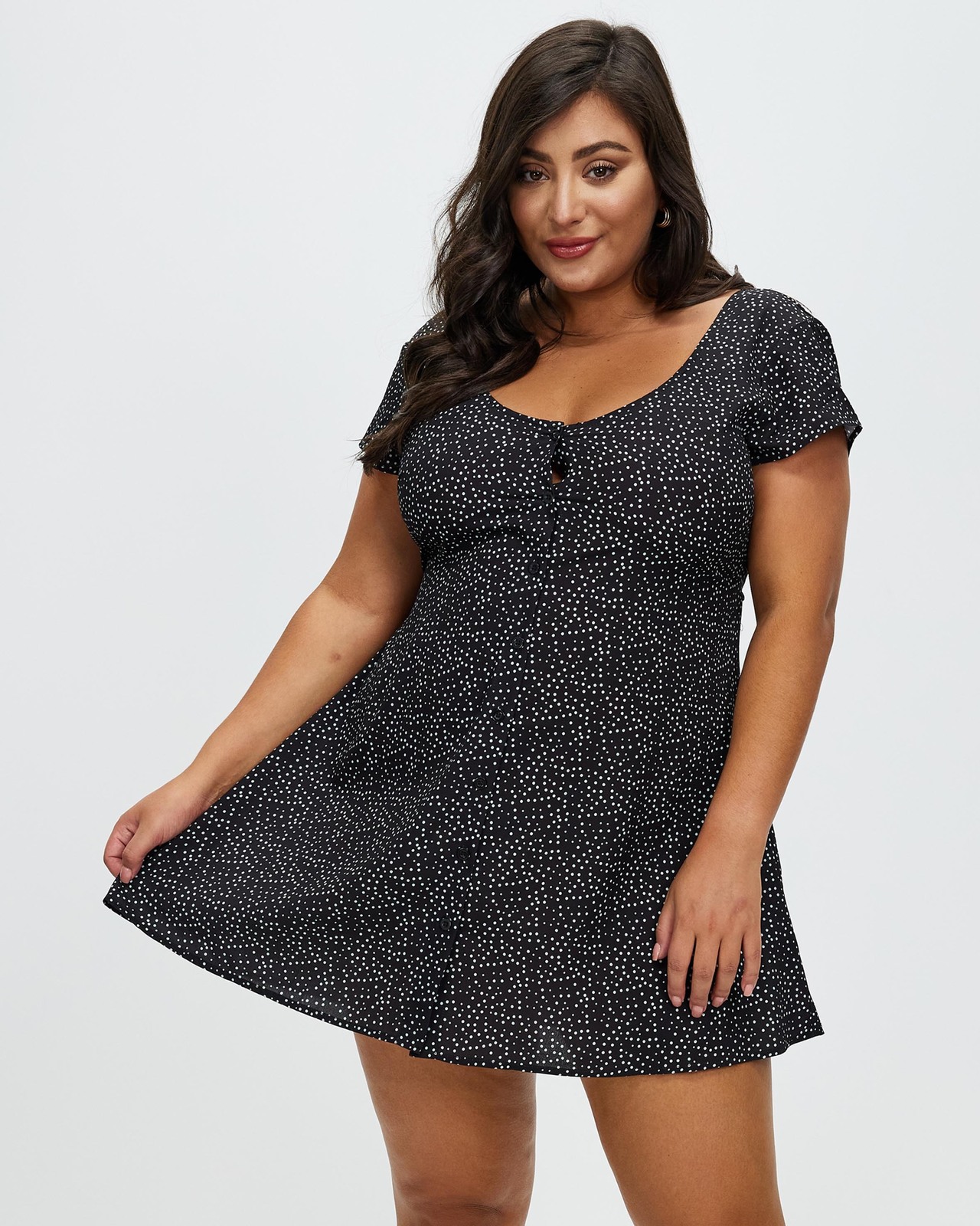 Chrissy Spot Backless Dress