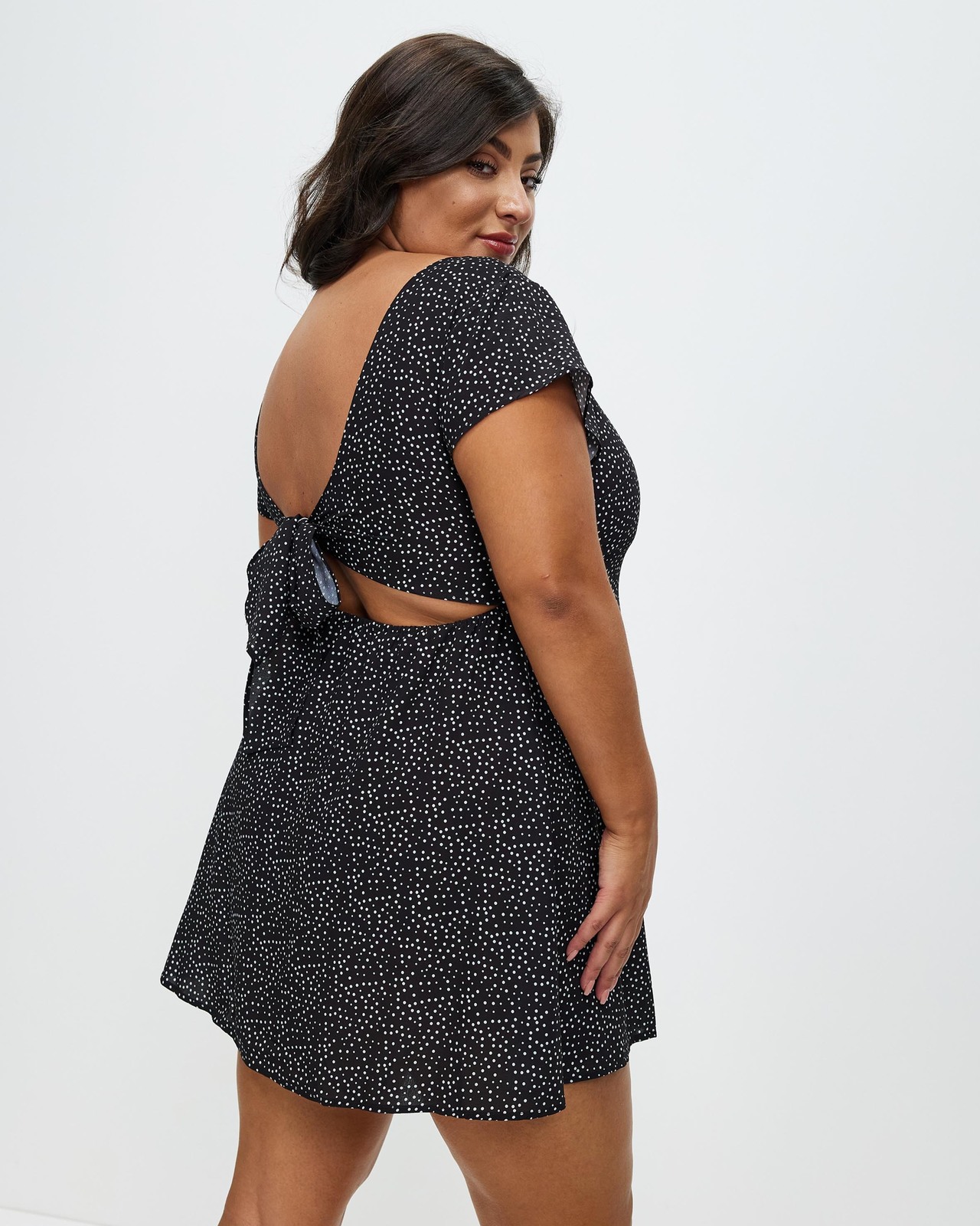 Chrissy Spot Backless Dress