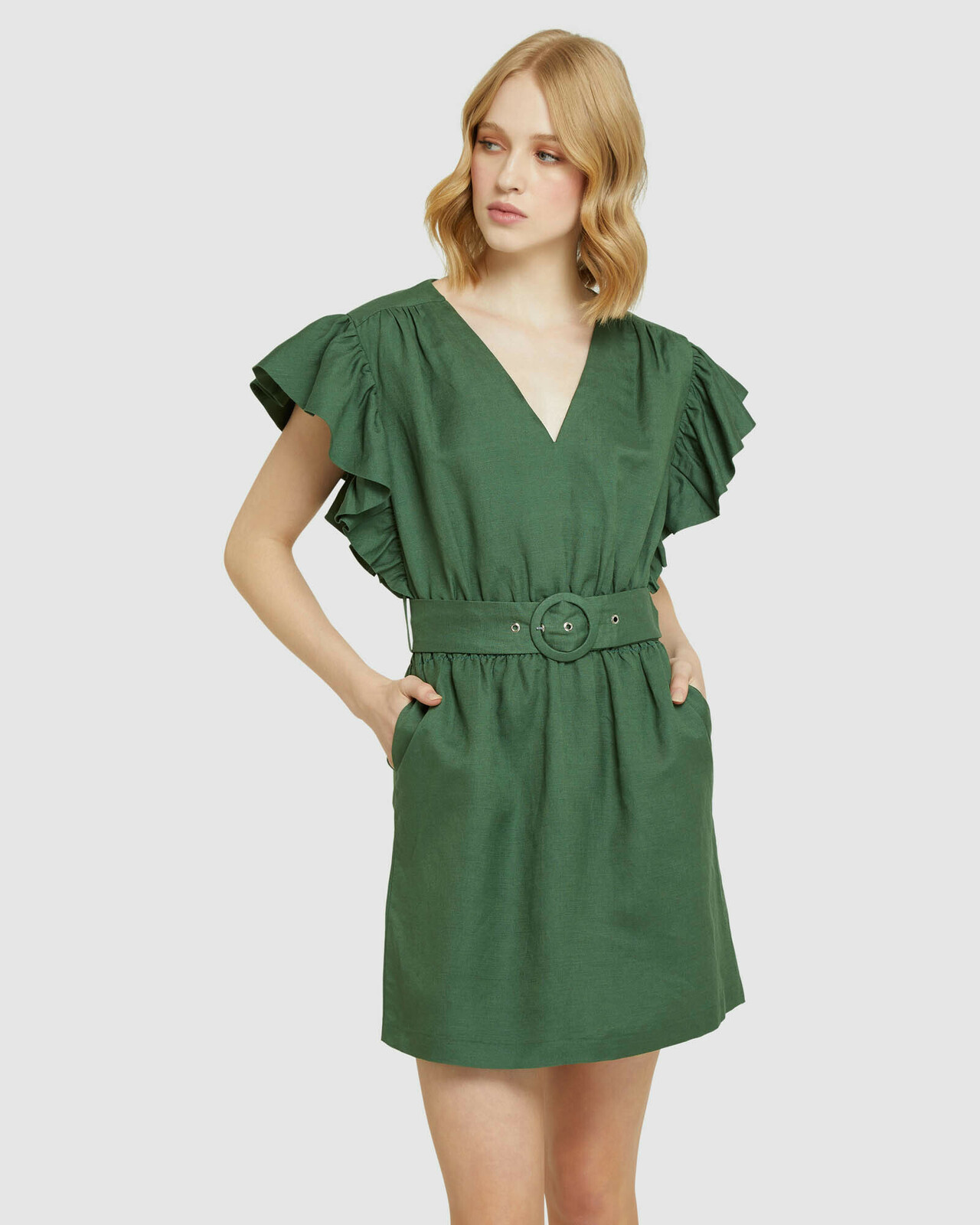 Alexis-rose Linen Blend Dress