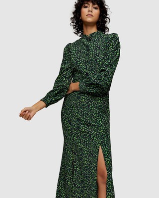 TOPSHOP Peacock Print Midi Dress - AirRobe TOPSHOP Peacock Print Midi Dress - AirRobe