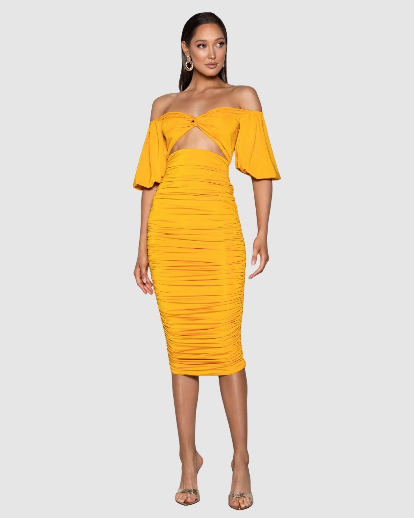 elle zeitoune gold dress Heidi Gold