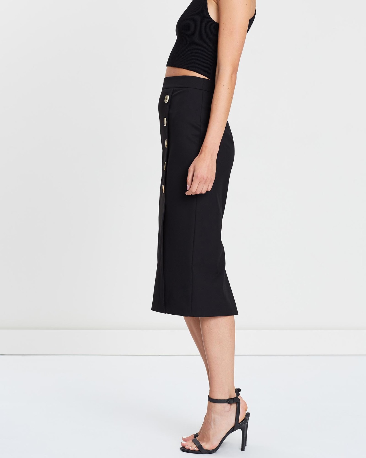 Dylan Buttoned Midi Skirt