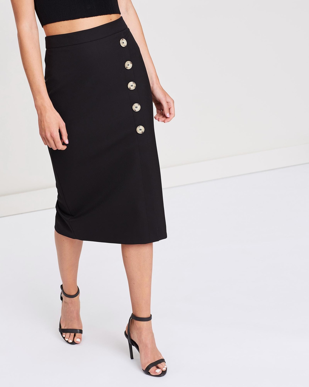 Dylan Buttoned Midi Skirt