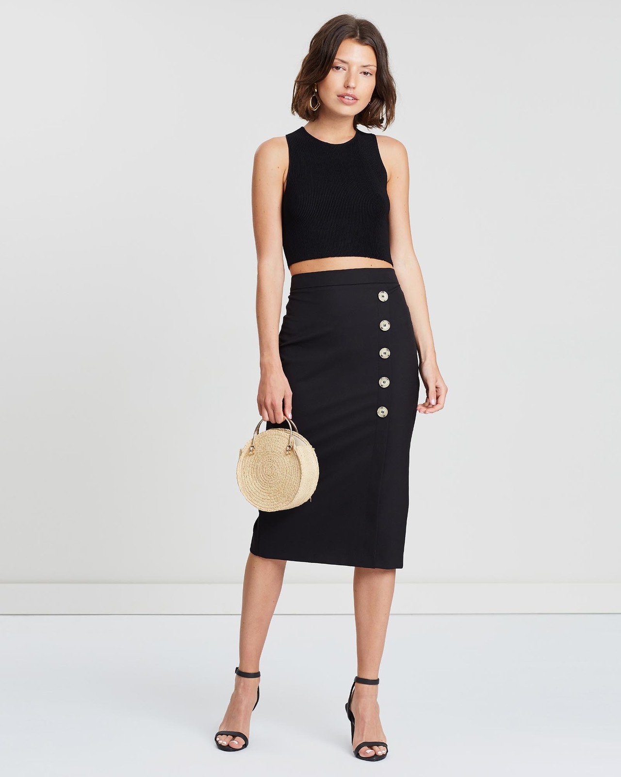 Dylan Buttoned Midi Skirt