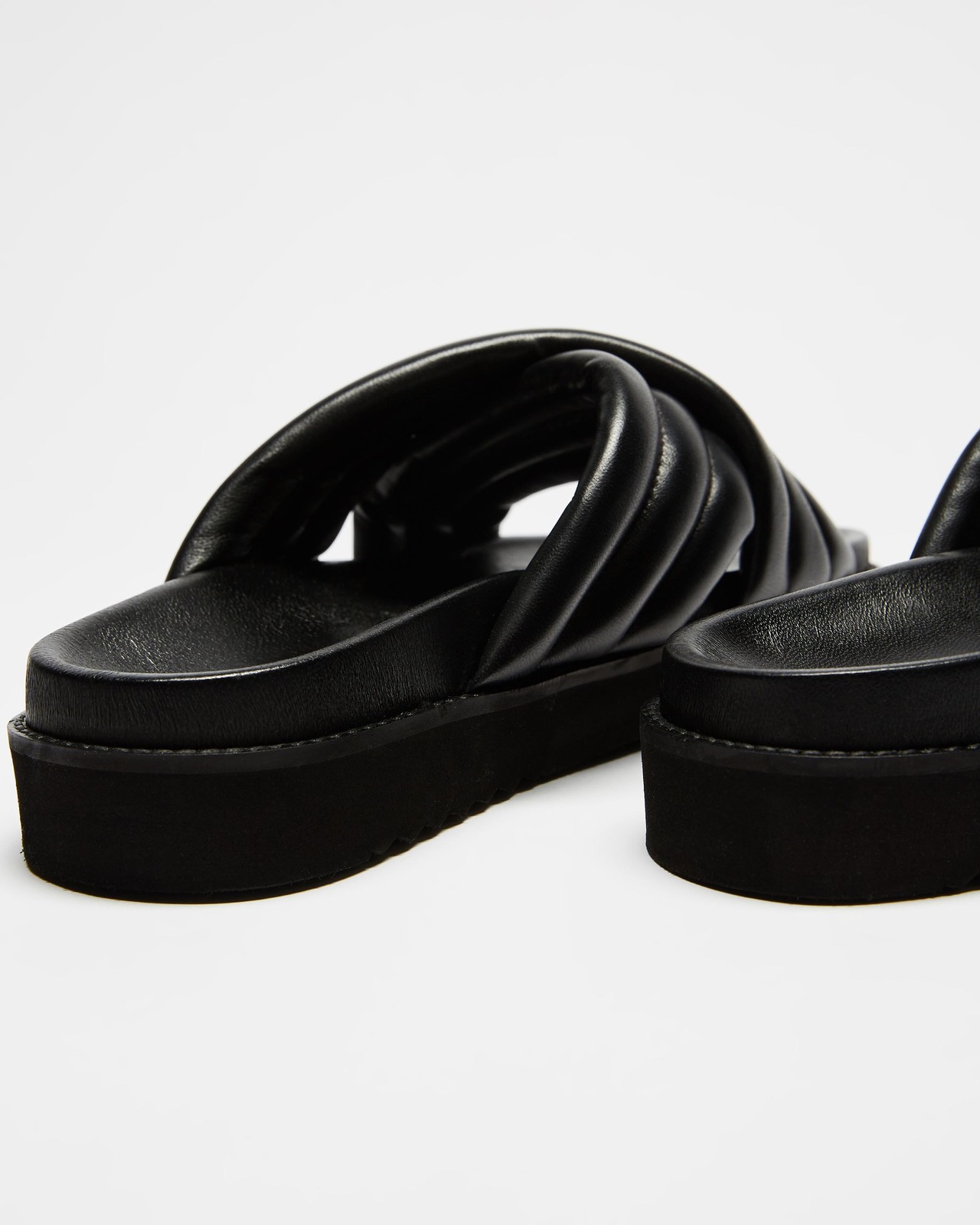 Crossover Leather Footbed Slides