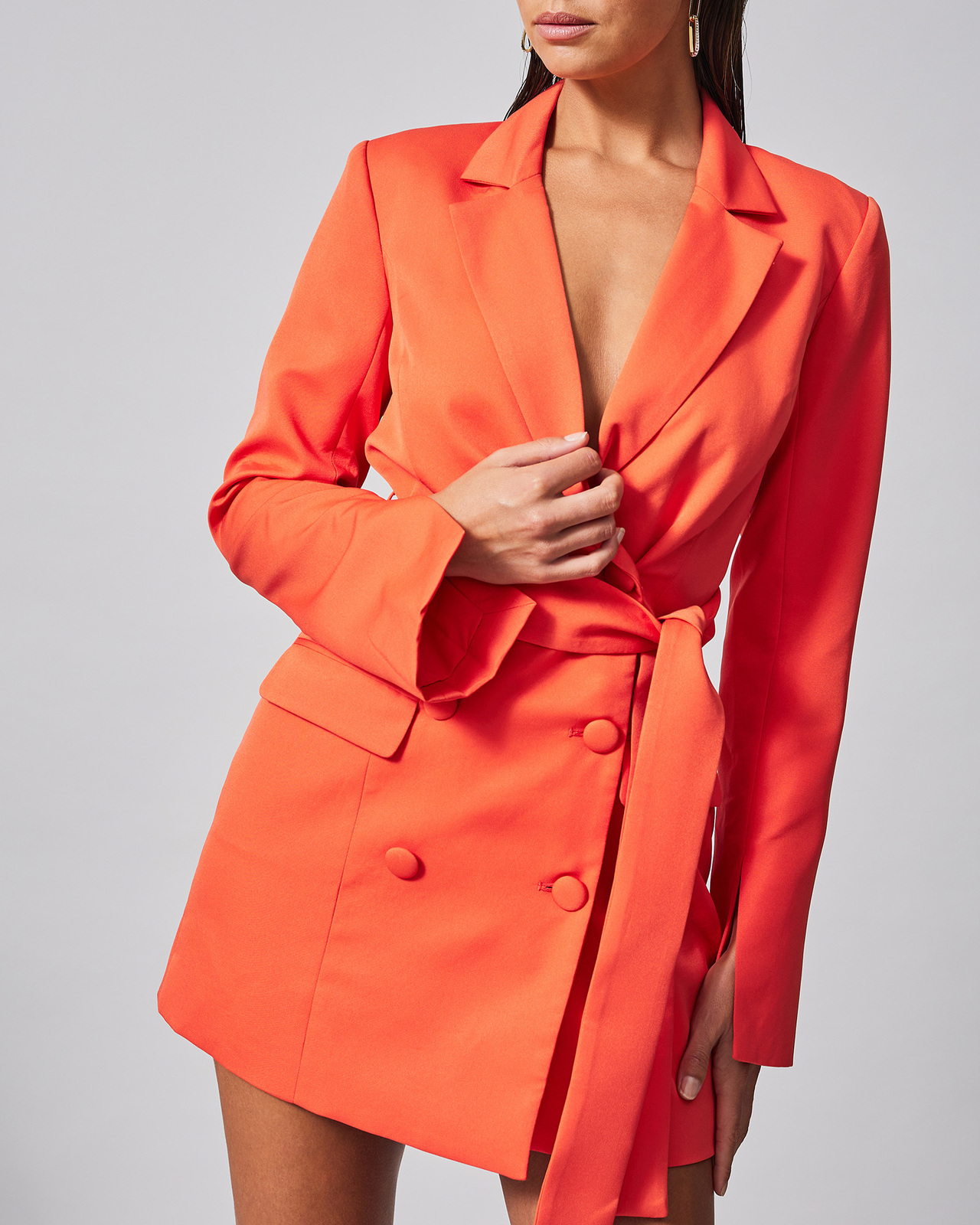 missguided orange blazer dress BWLDR Blair Blazer Dress X Kristina