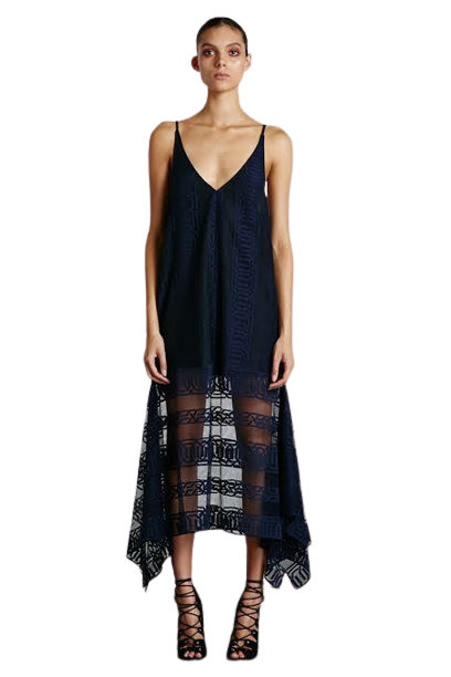 Shona Joy Handkerchief Navy Dress - AirRobe