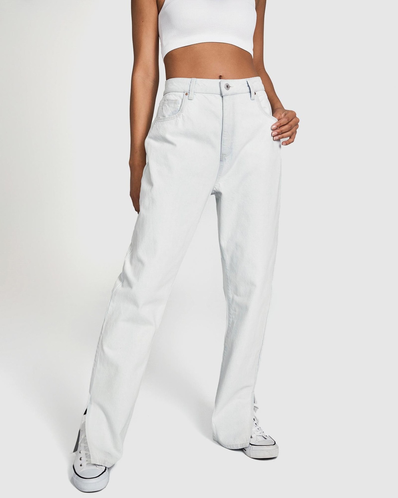 Straight Split Jeans