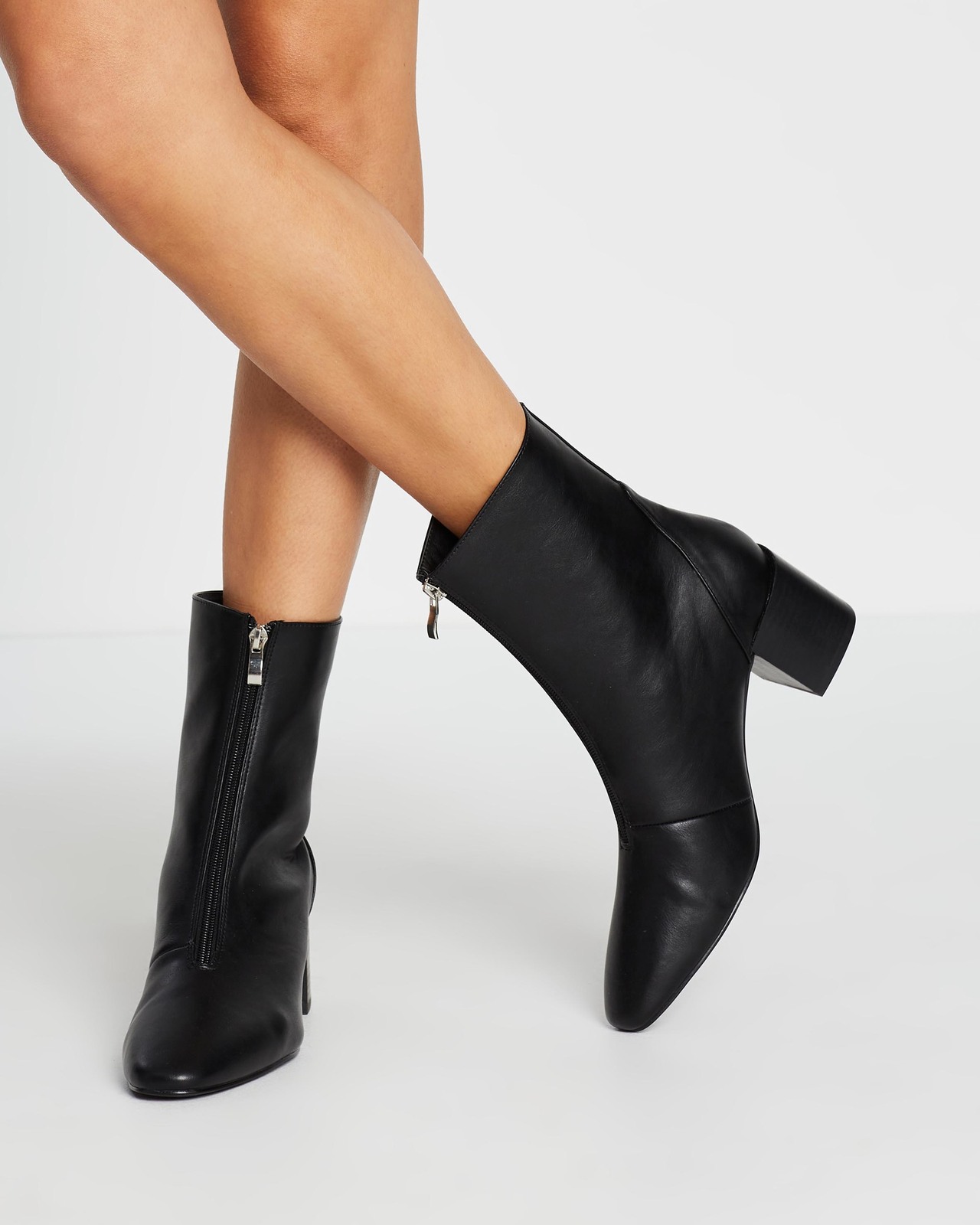 SPURR Erin Zip Front Ankle Boots AirRobe