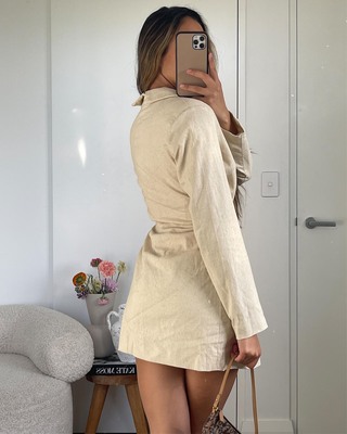 Dazie In Lust Linen Blend Blazer Dress - AirRobe