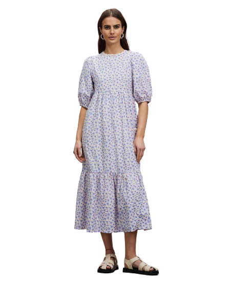 Clarice Ditsy Rik Rak Back Detail Dress